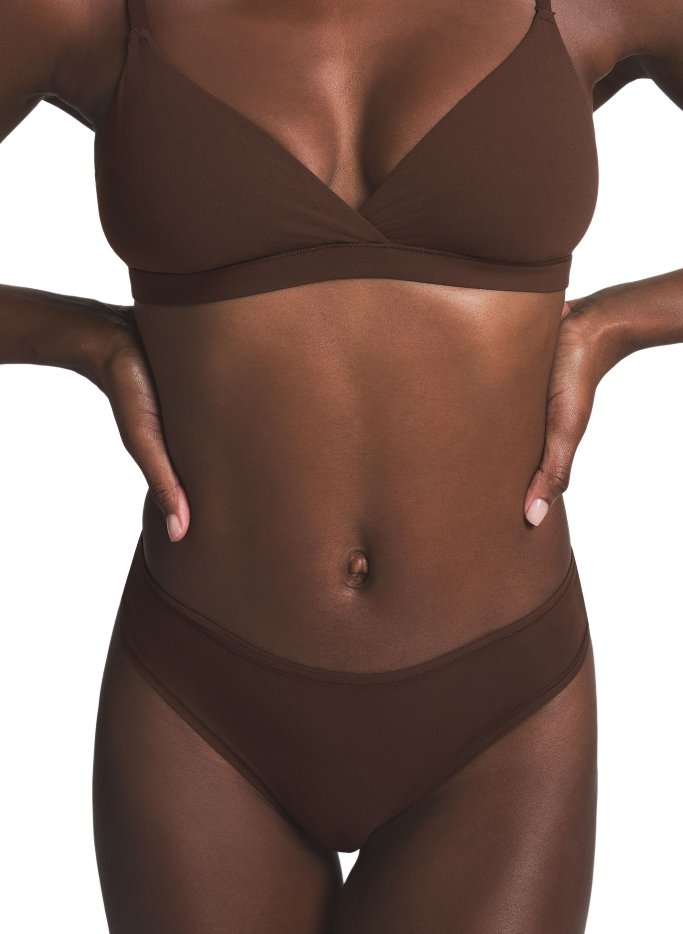 Seamless Mid-Rise Solid Culottes SKIMS Brown