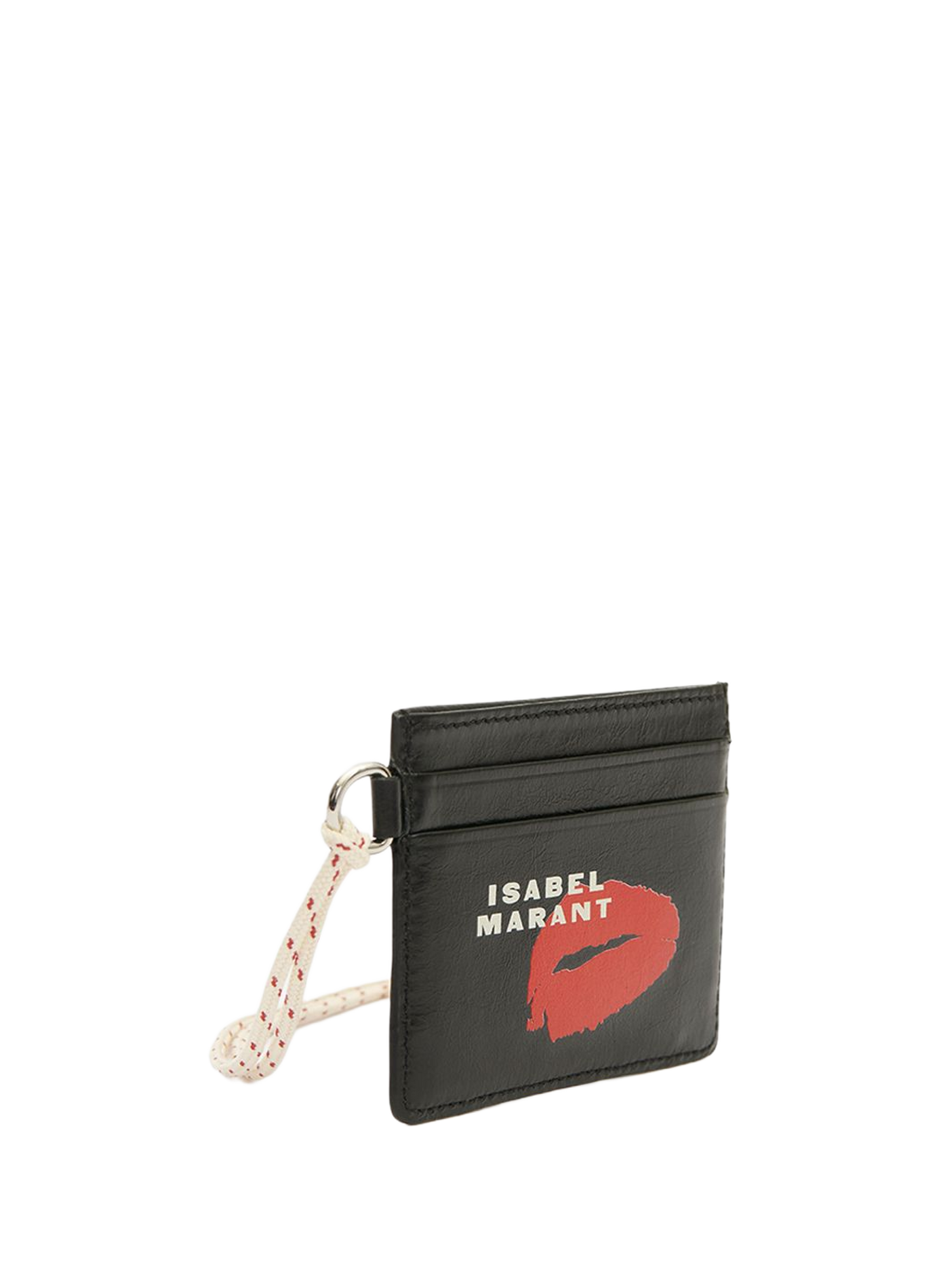 Leather cardholder with leather logo detail ISABEL MARANT Black