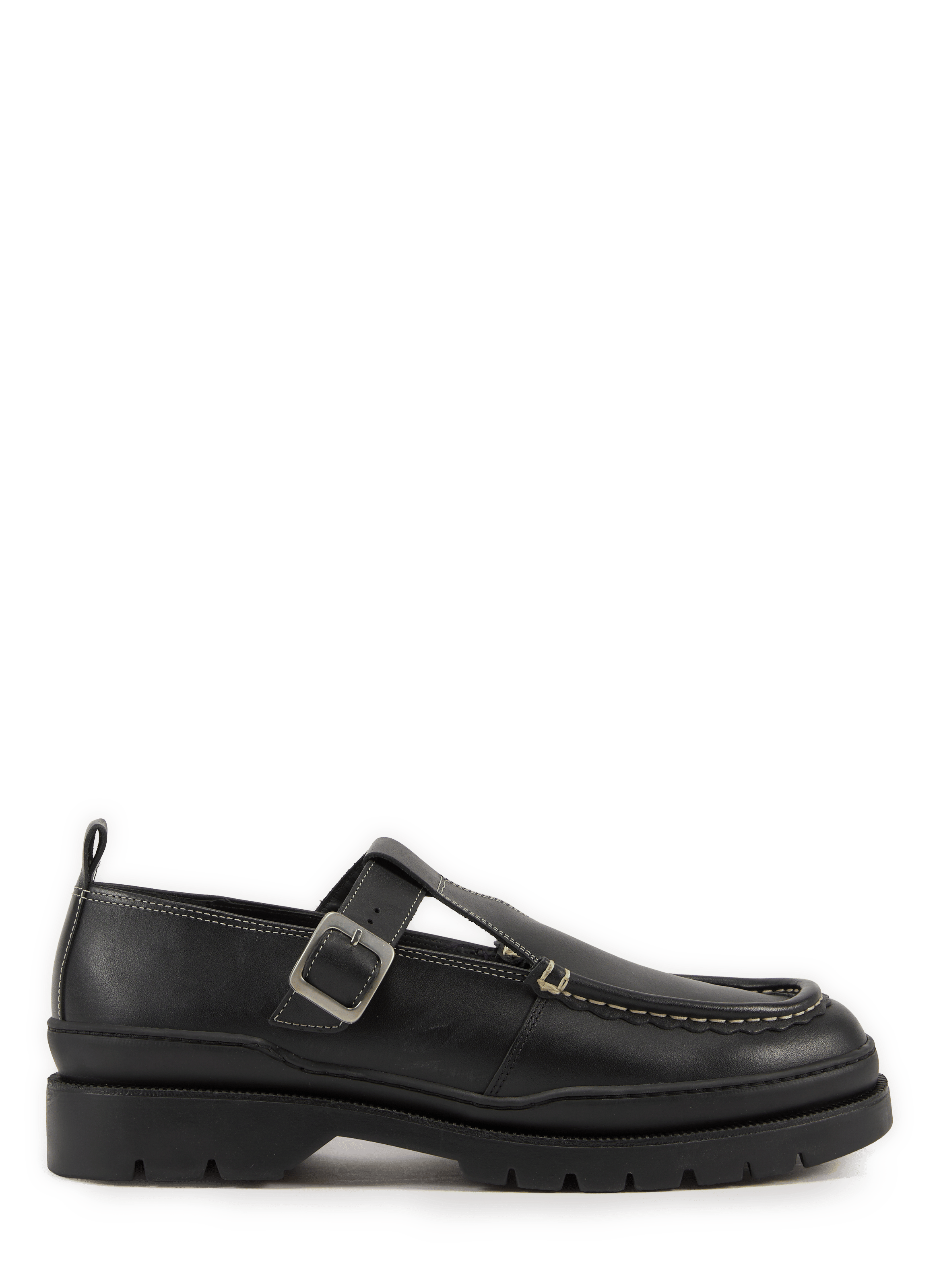 Scalloped leather Mary Janes KLEMAN Black