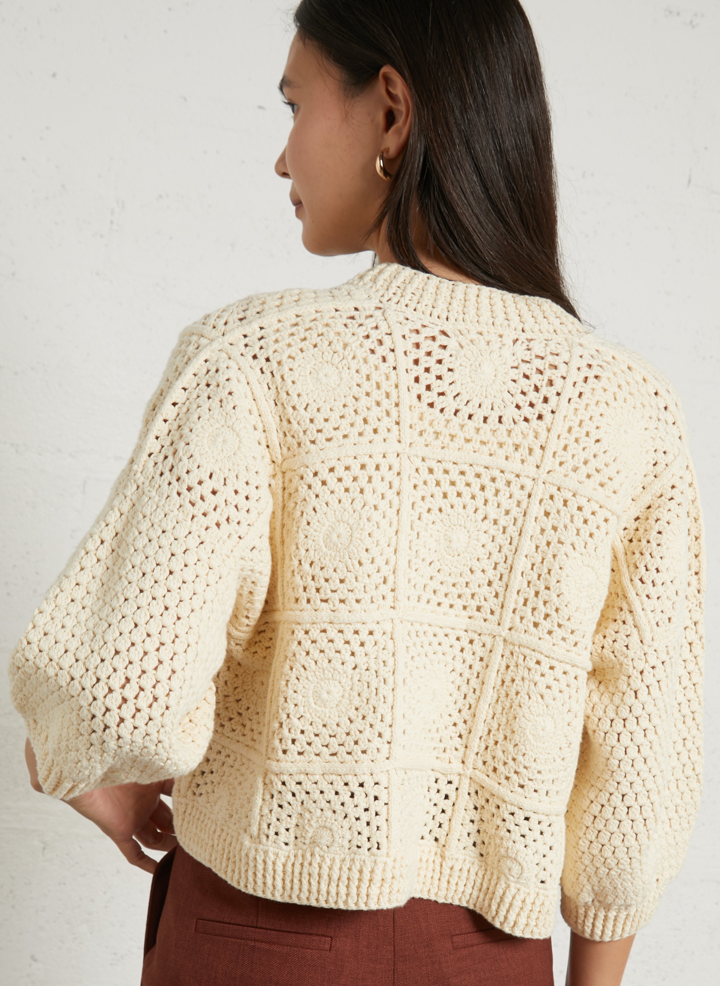 Gilet en crochet pampa MAISON 123 Beige