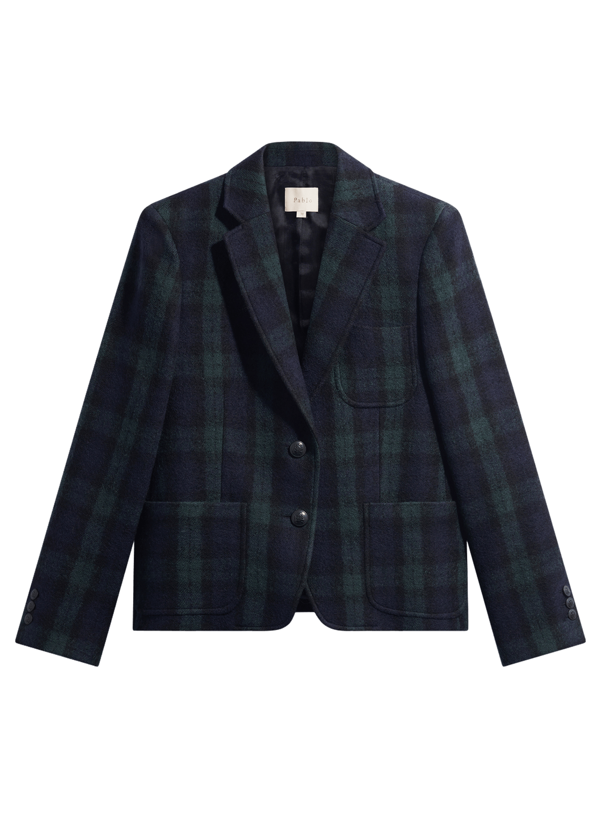 Blazer à carreaux - justine PABLO Bleu