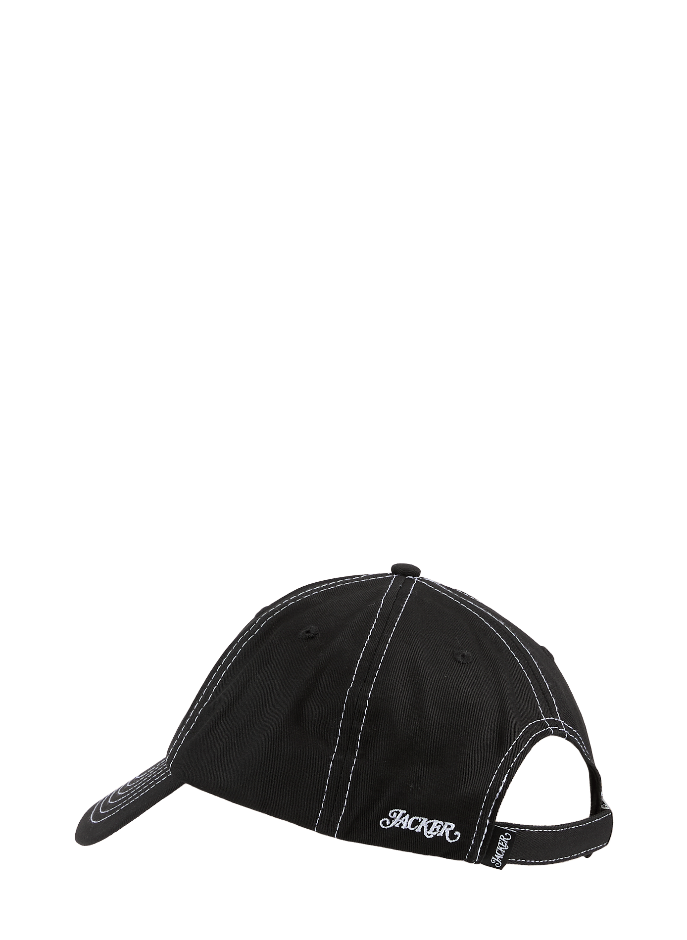 Cotton baseball cap with embroidered logo  JACKER. Black