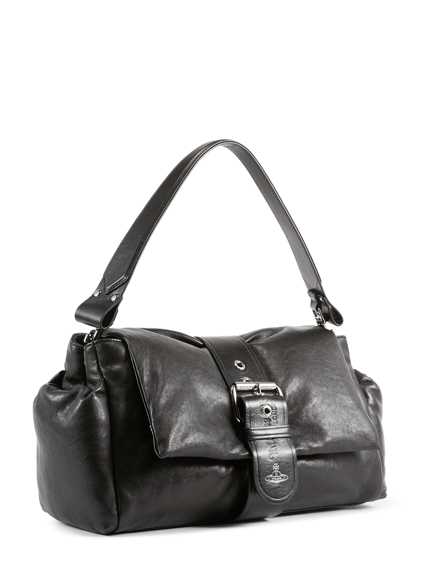 Hazel Treasure XL leather shoulder bag VIVIENNE WESTWOOD Black