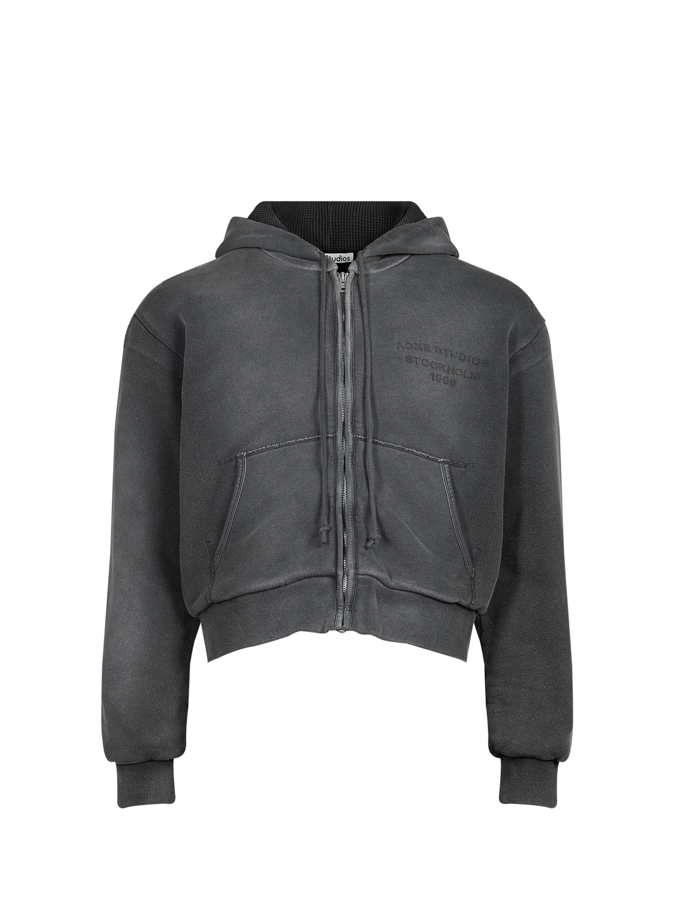 Sweatshirt droit zippé en coton ACNE STUDIOS Noir