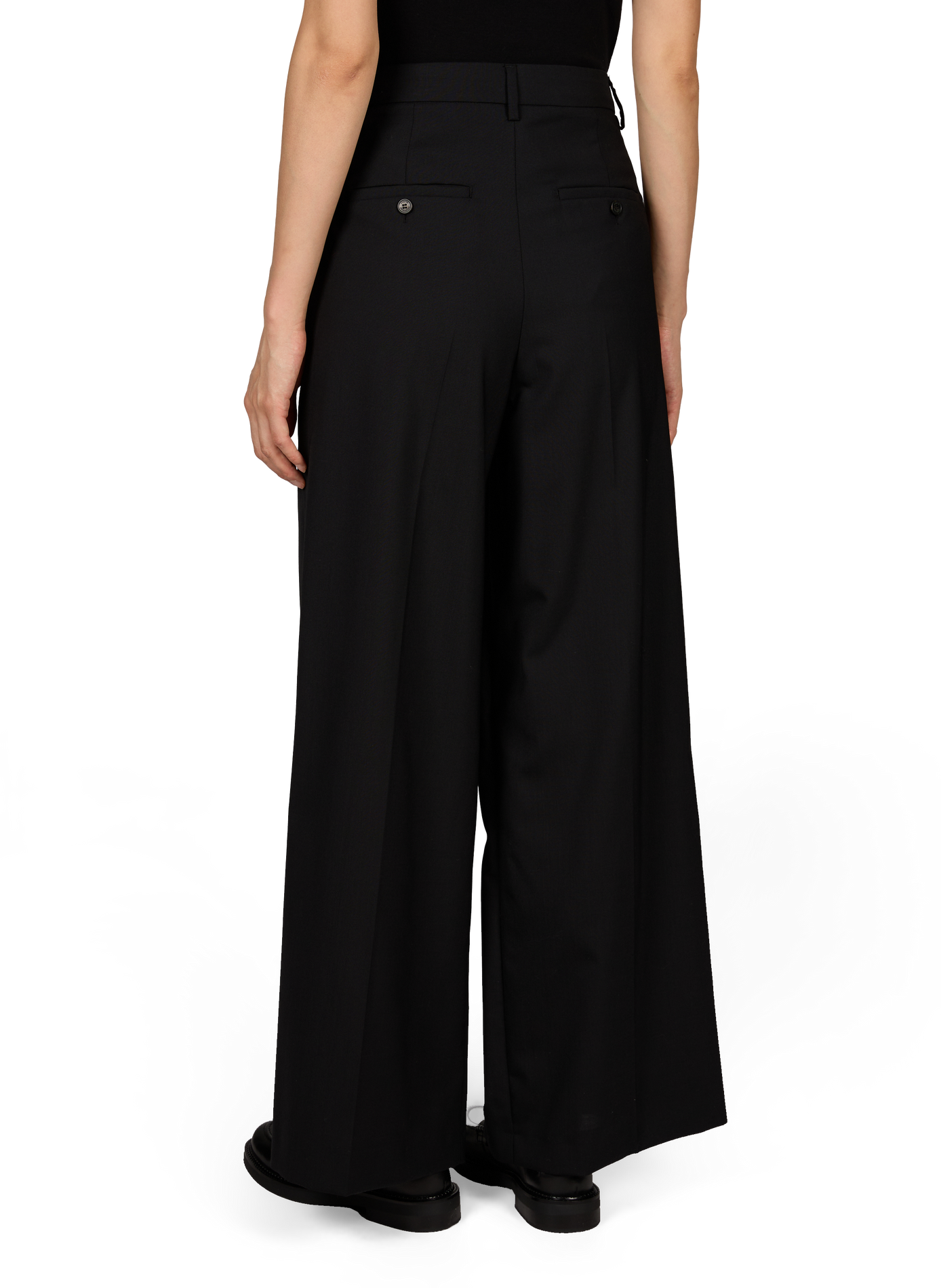 Pantalon droit en laine vierge MAX MARA WEEK END Noir