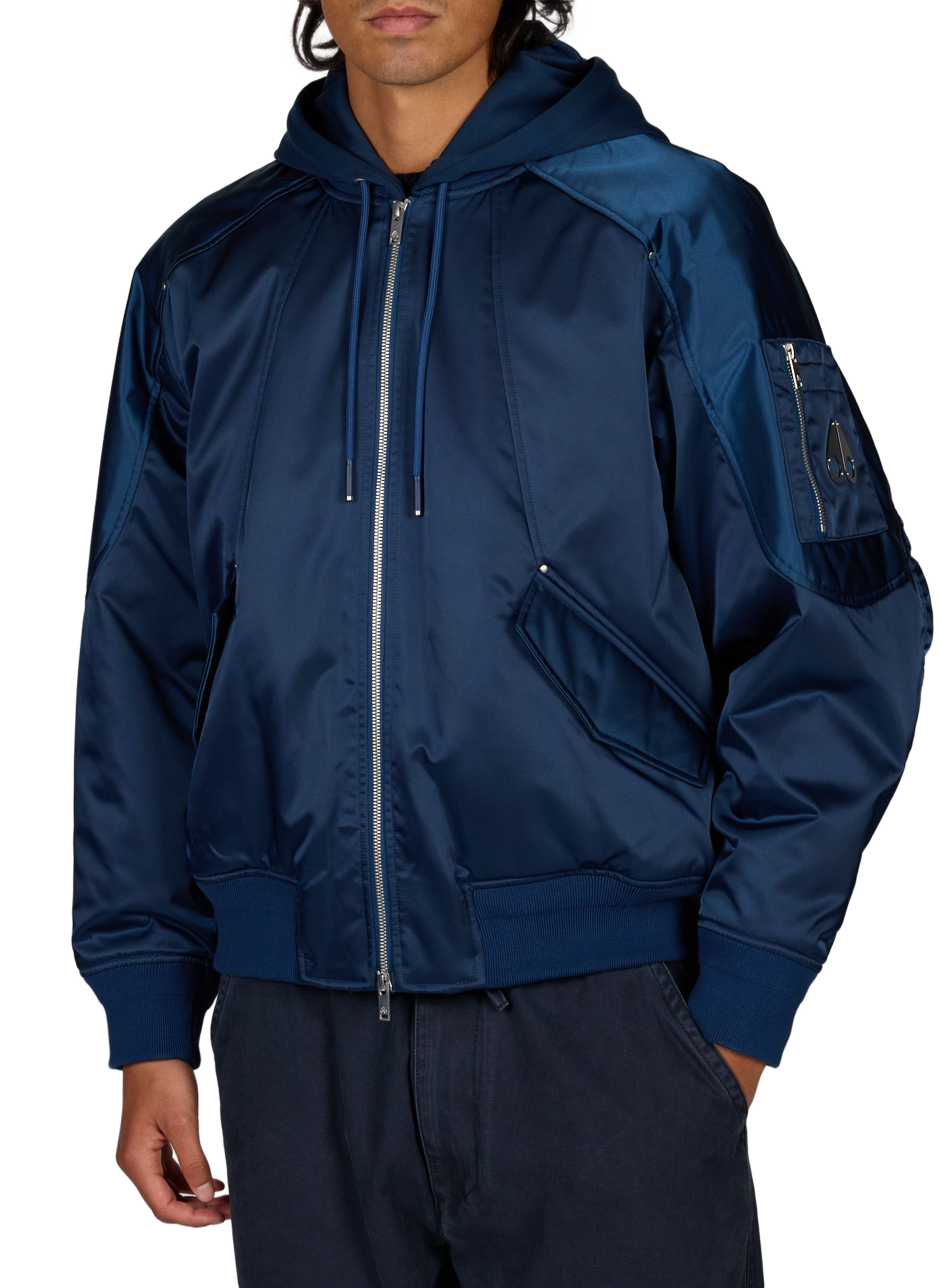 Gewatteerd jack met afneembare capuchon MOOSE KNUCKLES Blauw