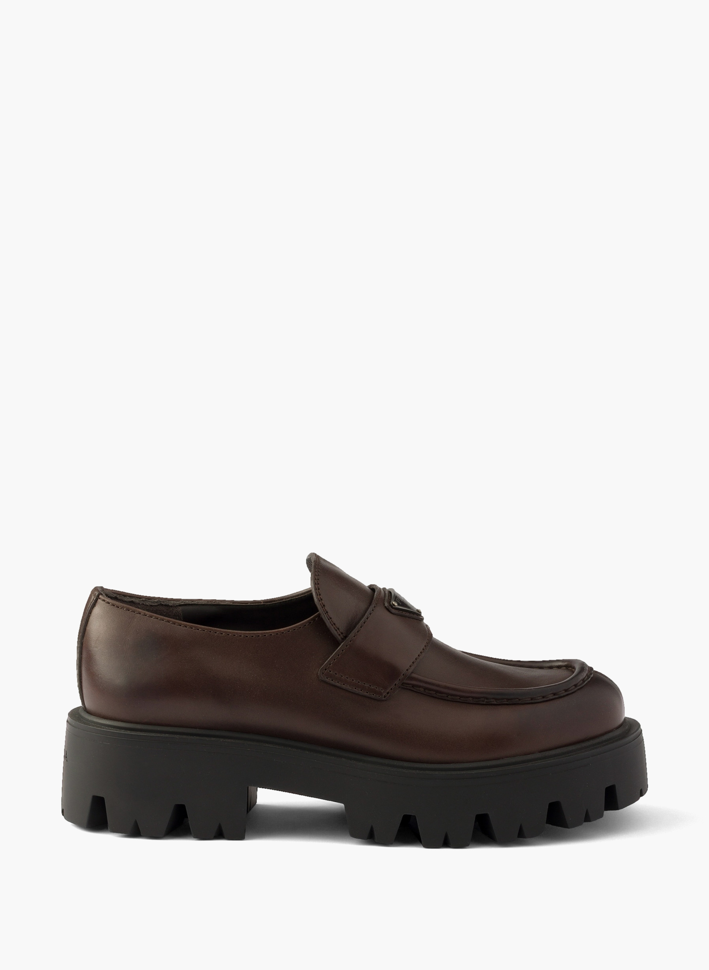 Mocassins en cuir PRADA Marron