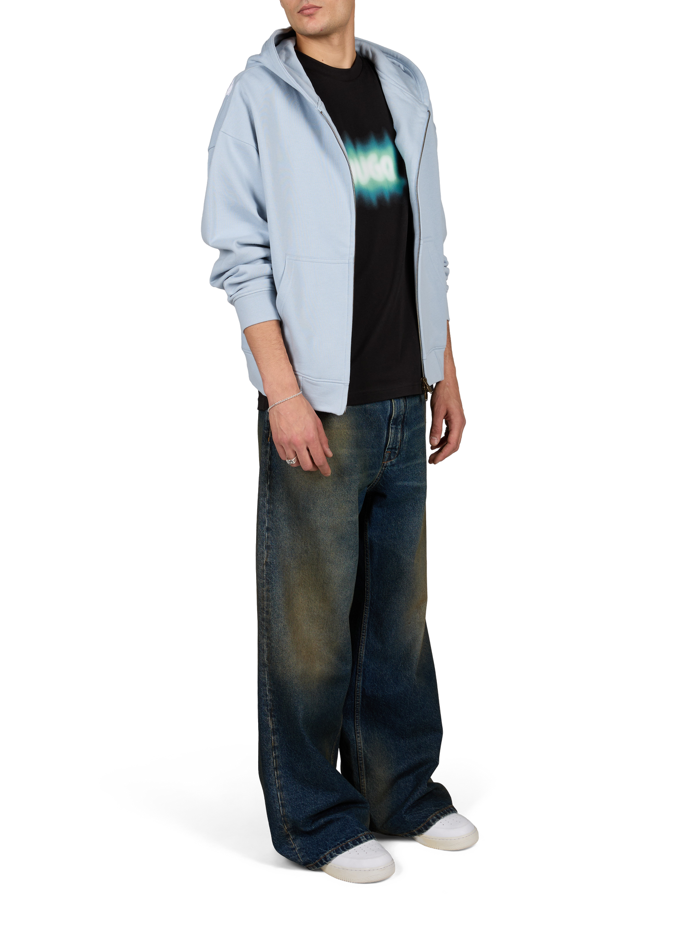 Gefütterter Baumwoll-Hoodie JACKER. Blau