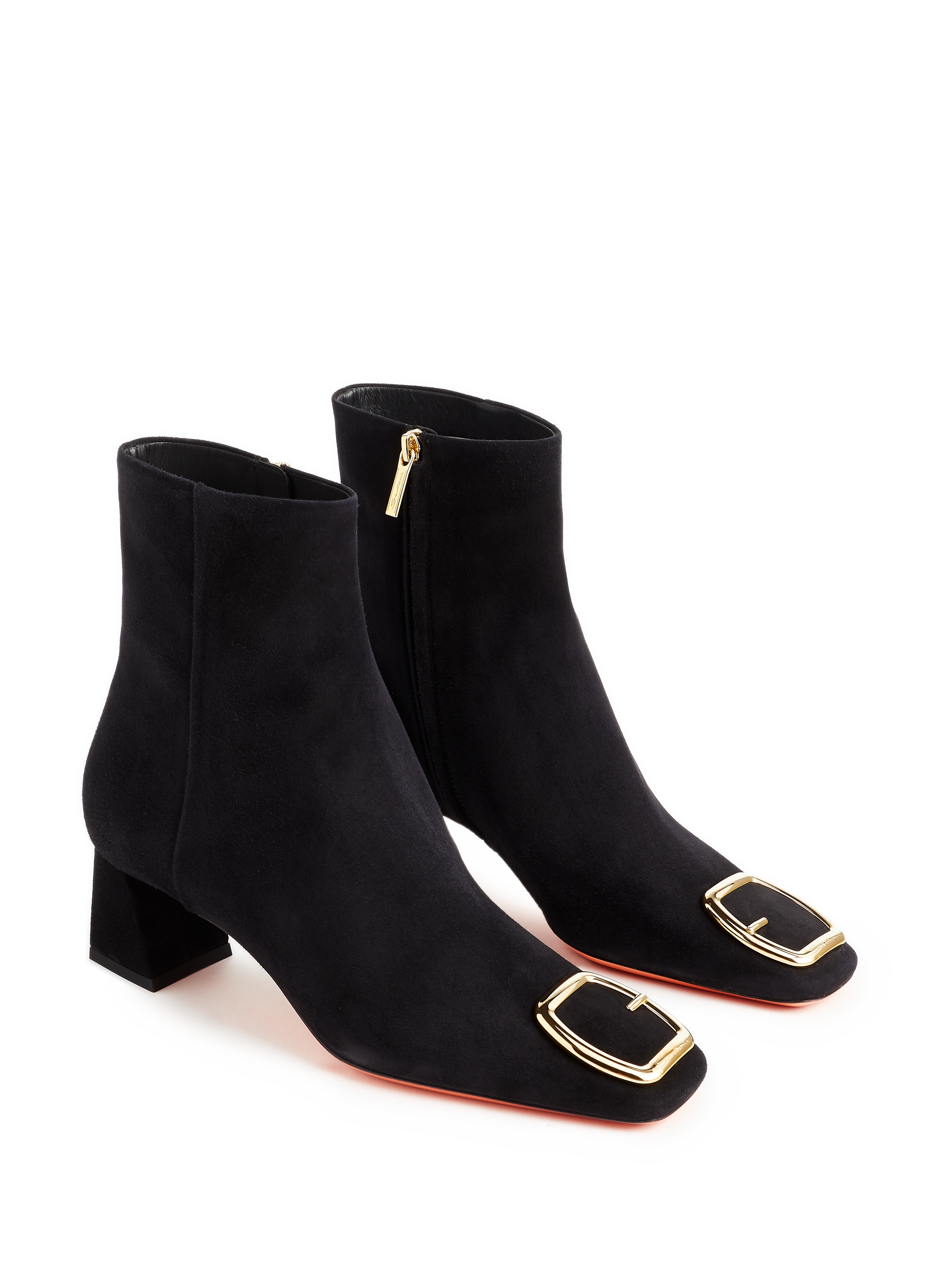 Bottines avec boucle dorée