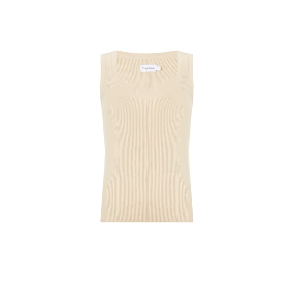 Top sans manches en maille côtelée