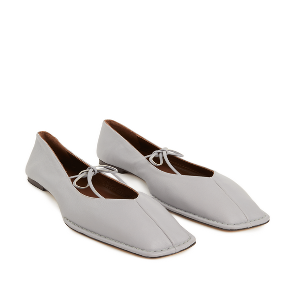 Alohas Leather Ballet Flats In Grey