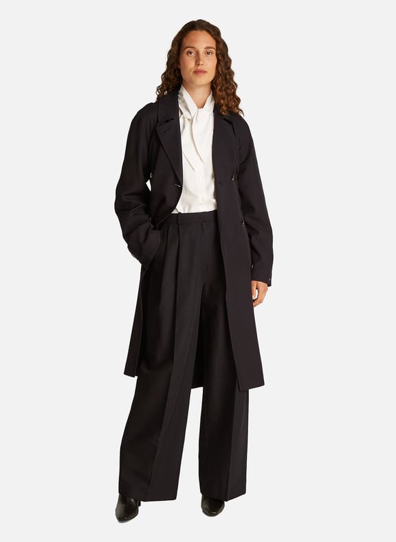 Trench-coat croisé ceinturé Noir by TOMMY HILFIGER TOMMY HILFIGER Trench-coat croisé ceinturé Noir