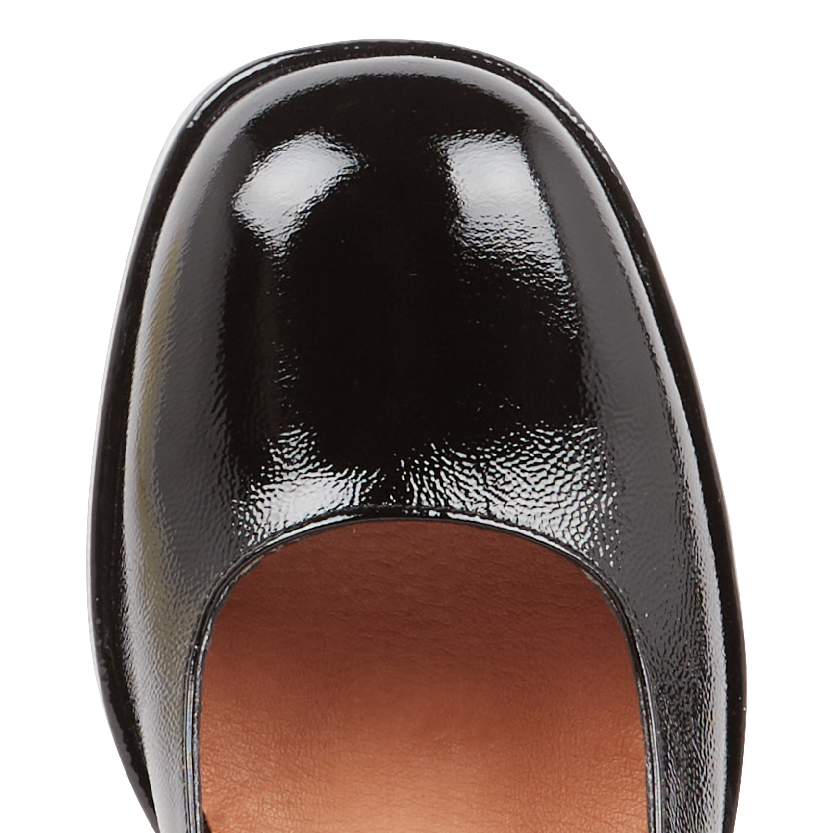 Babies en cuir verni verite JONAK Noir