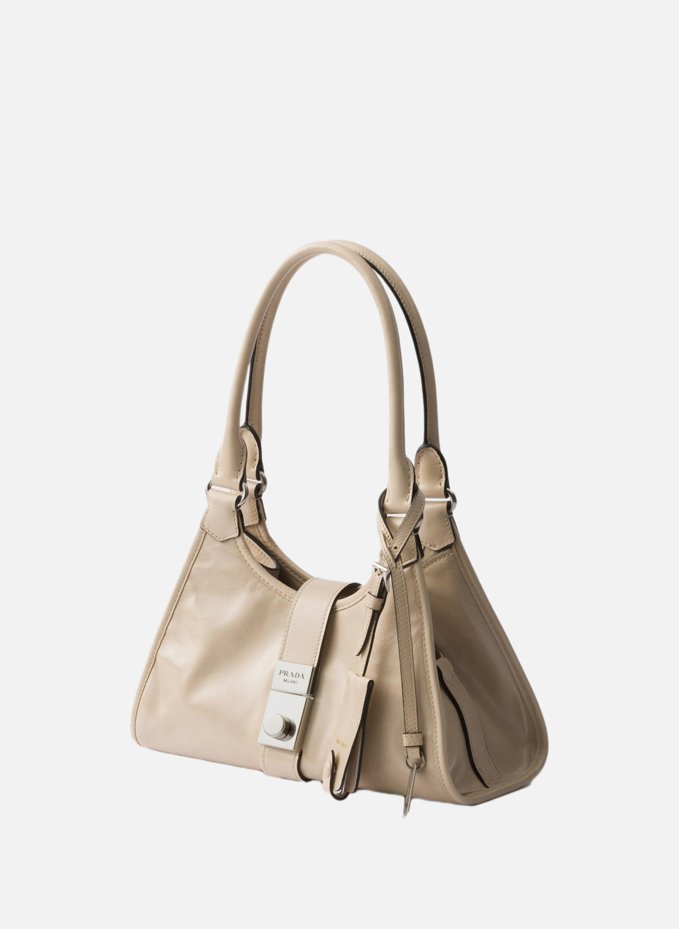 Petit cabas en cuir PRADA Beige