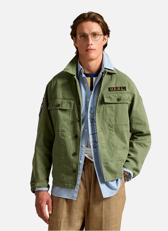 Cotton shirt with patches Green by POLO RALPH LAUREN POLO RALPH LAUREN Cotton shirt with patches Green