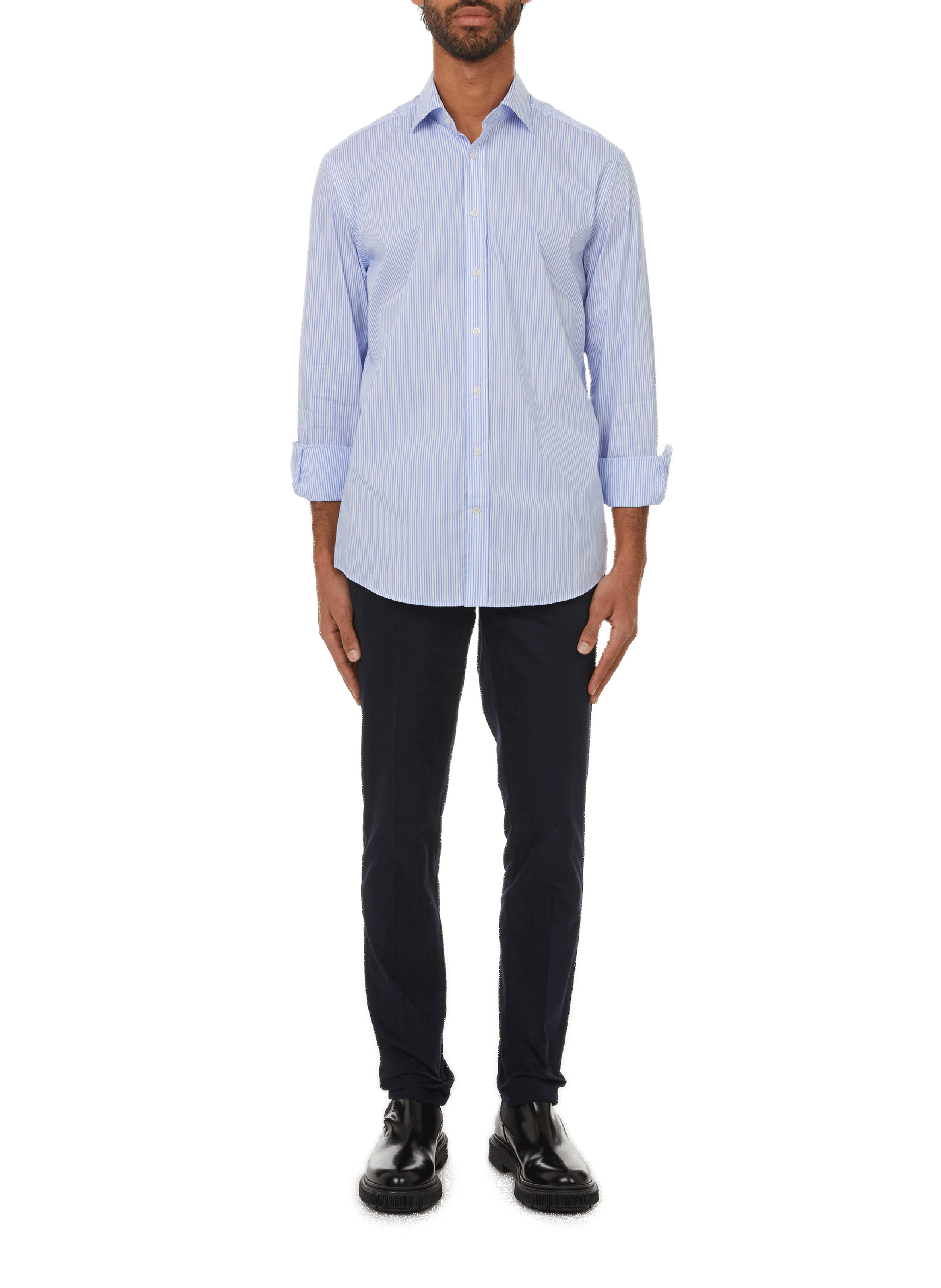 Chemise rayée en coton Bleu