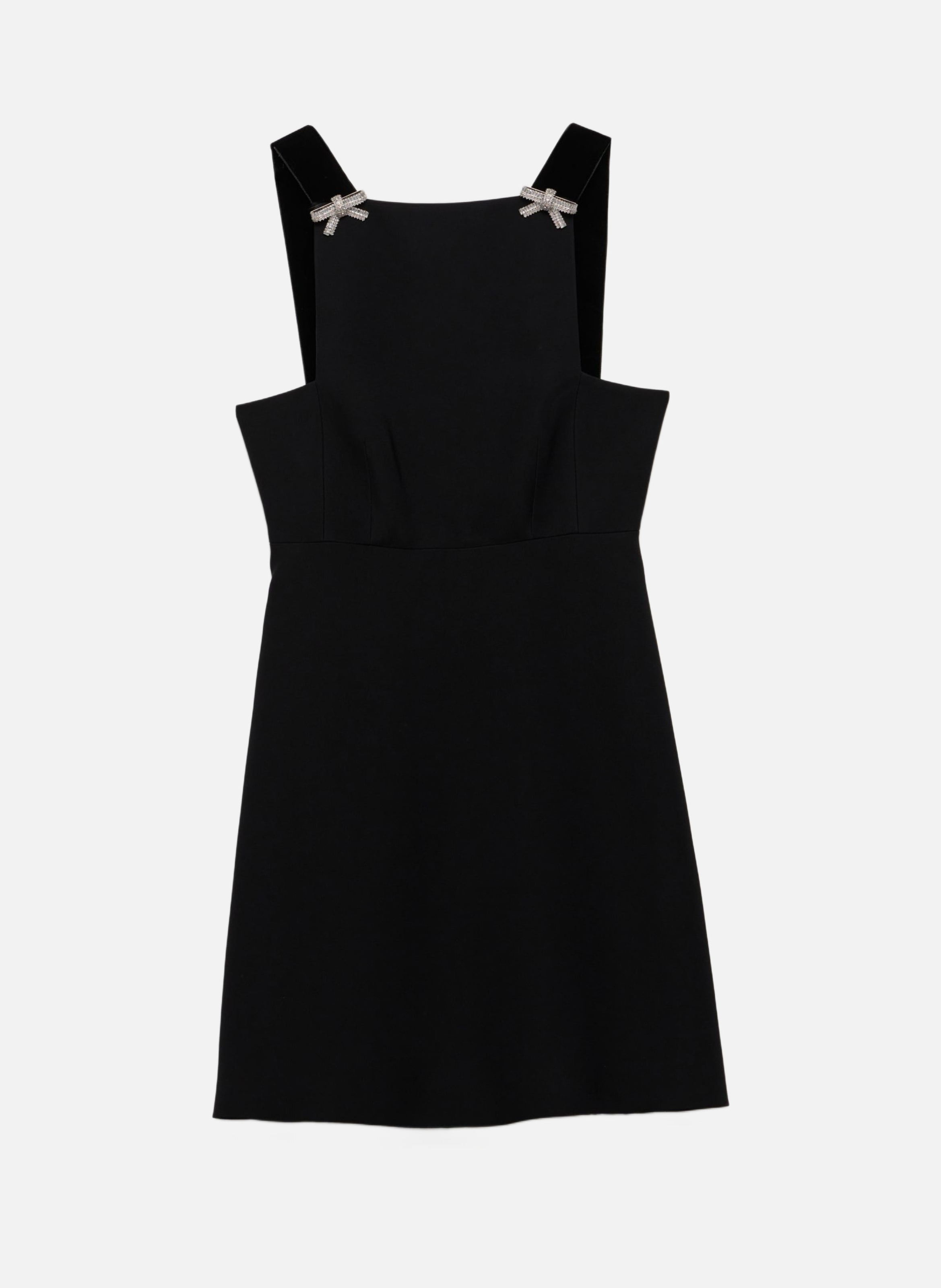Robe courte brodée en cady PRADA Noir