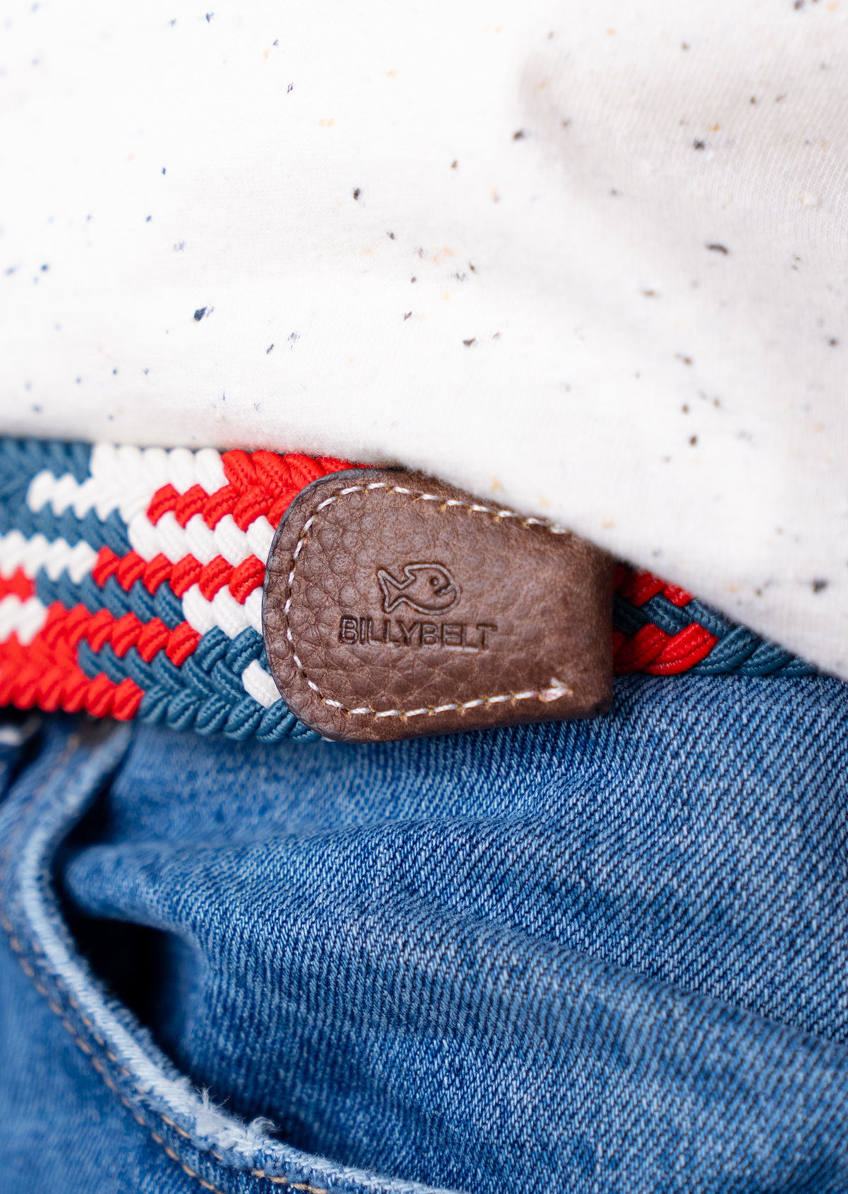 Ceinture tressée élastique multicolore BILLYBELT Vert