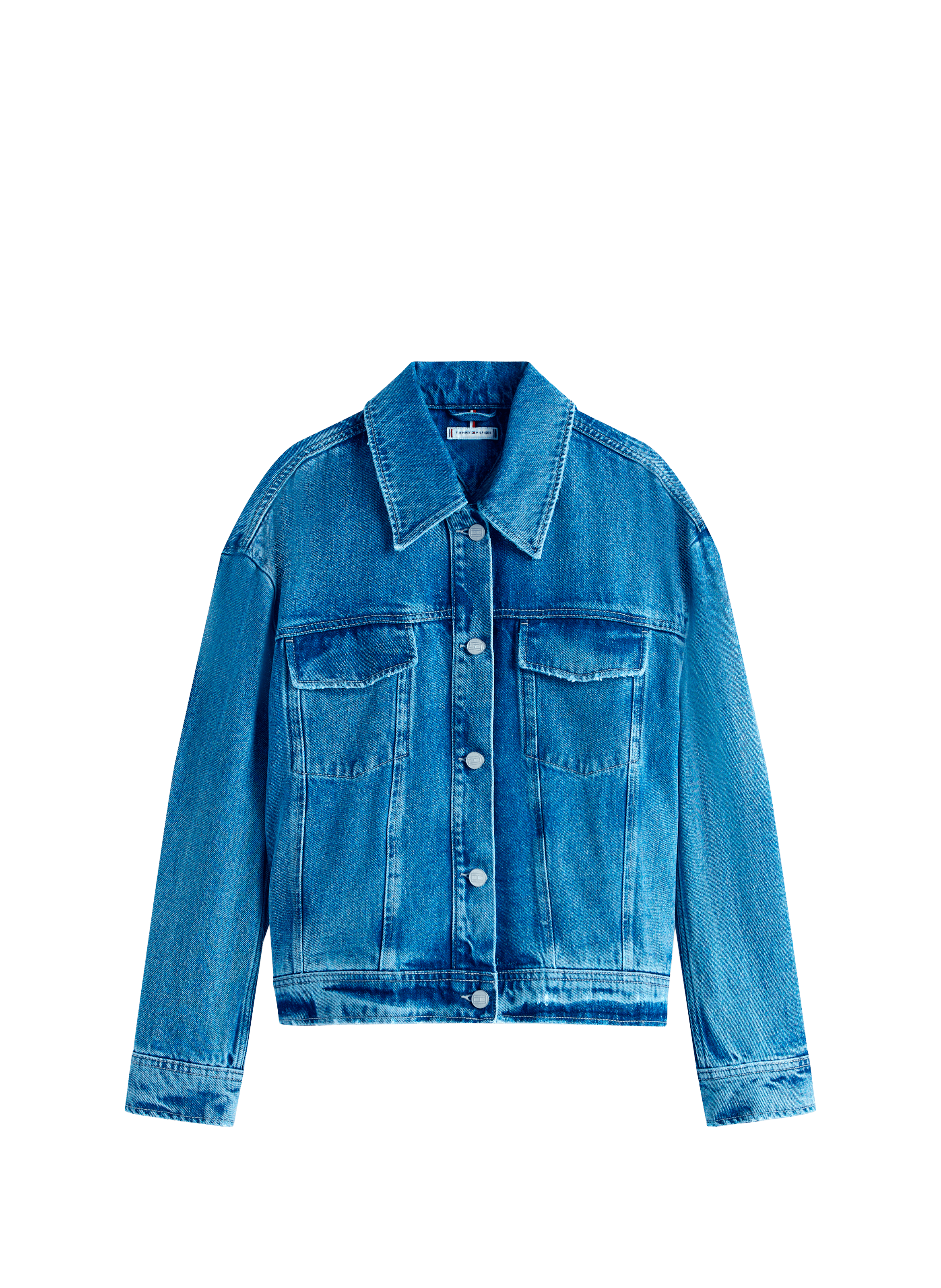 Short oversized denim jacket TOMMY HILFIGER Blue