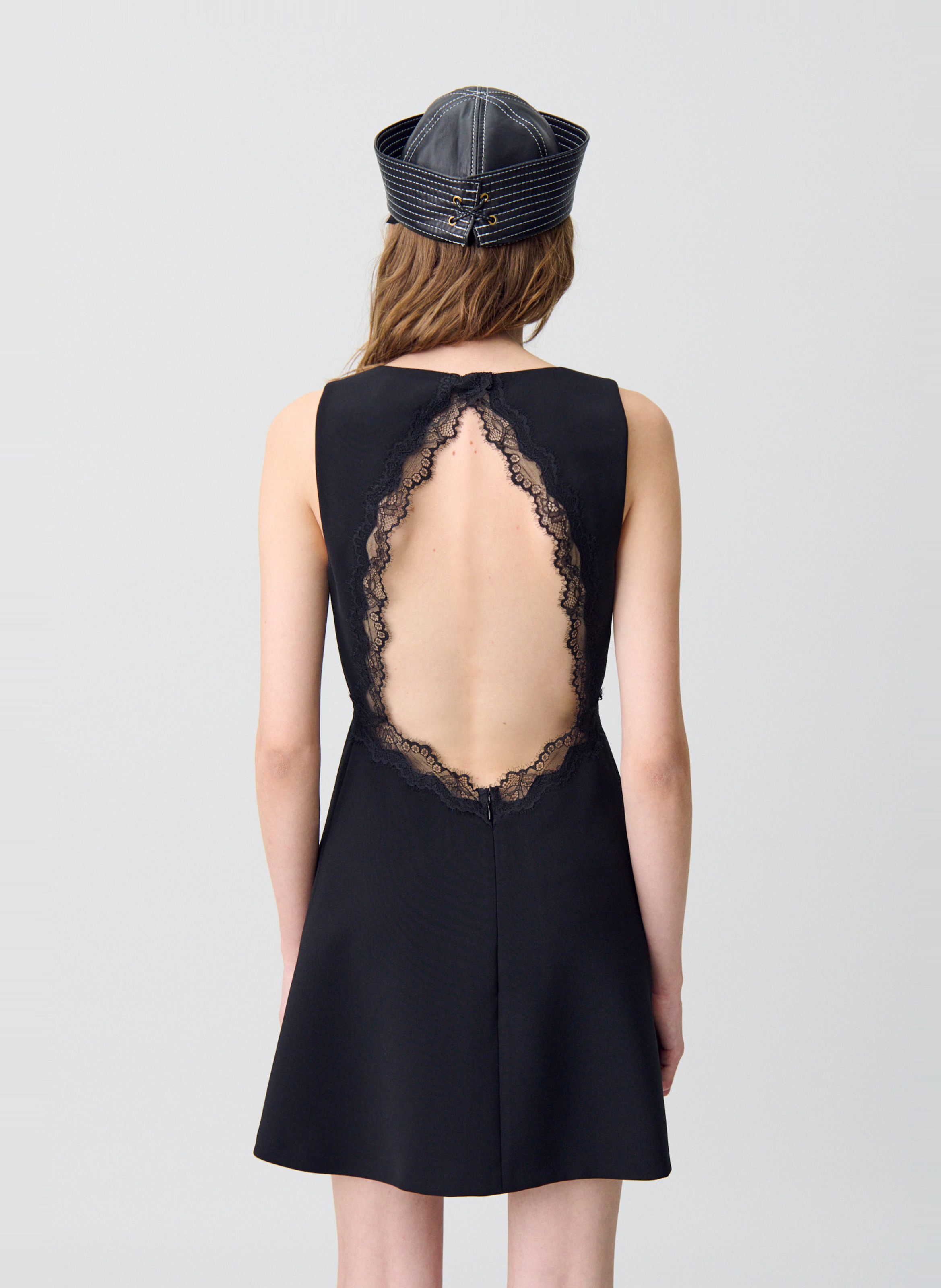 Robe courte col rond reina CLAUDIE PIERLOT Noir