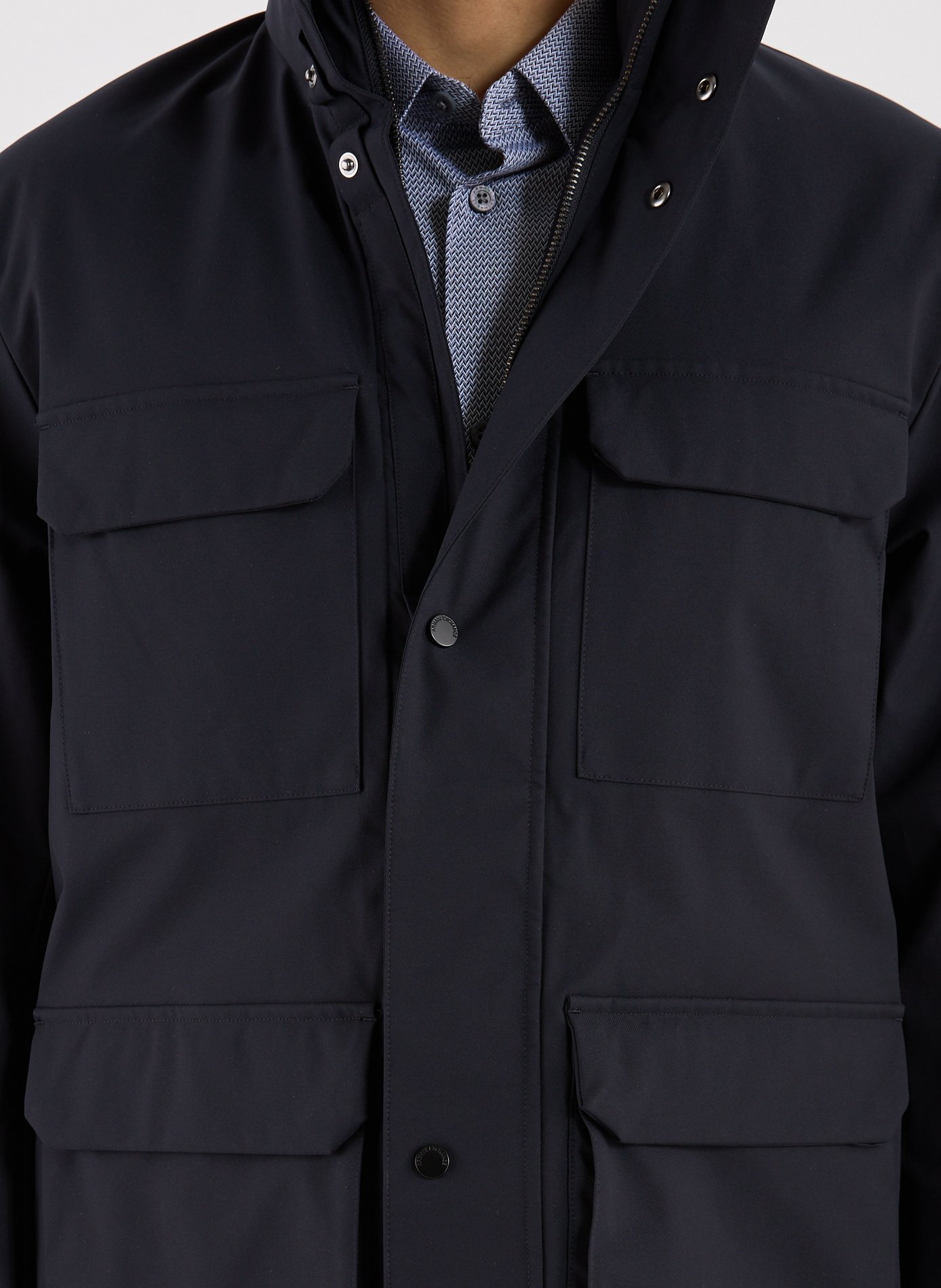 Straight stand-up collar jacket ARMANI EXCHANGE Blue