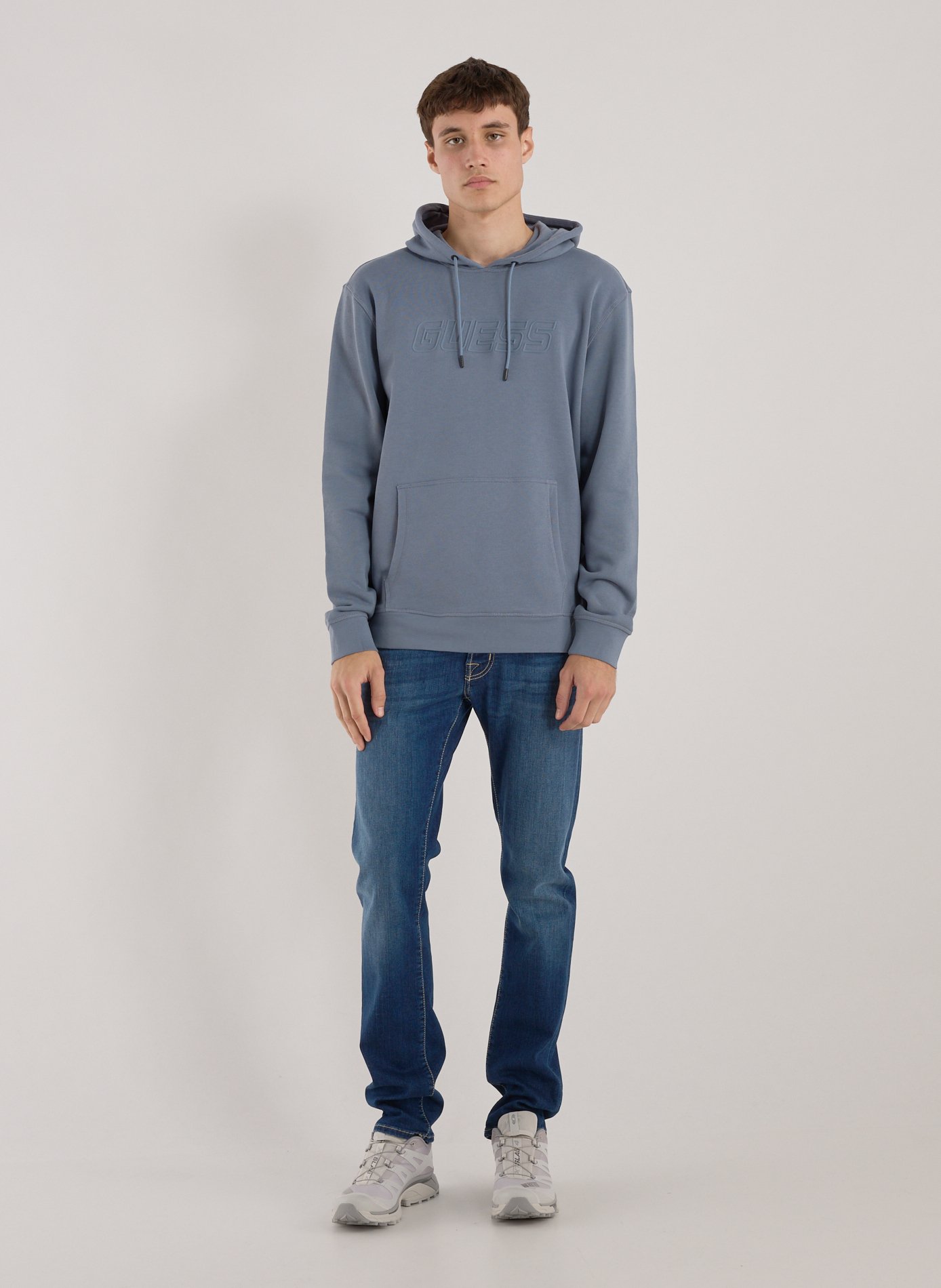 Cotton Blend Hoodie GUESS Grey