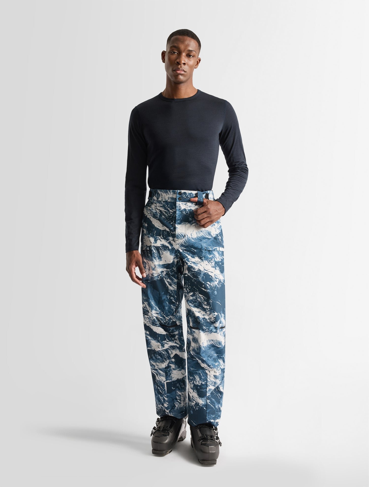 Sous pull de ski nerius col rond coupe regular Bleu Fusalp Homme