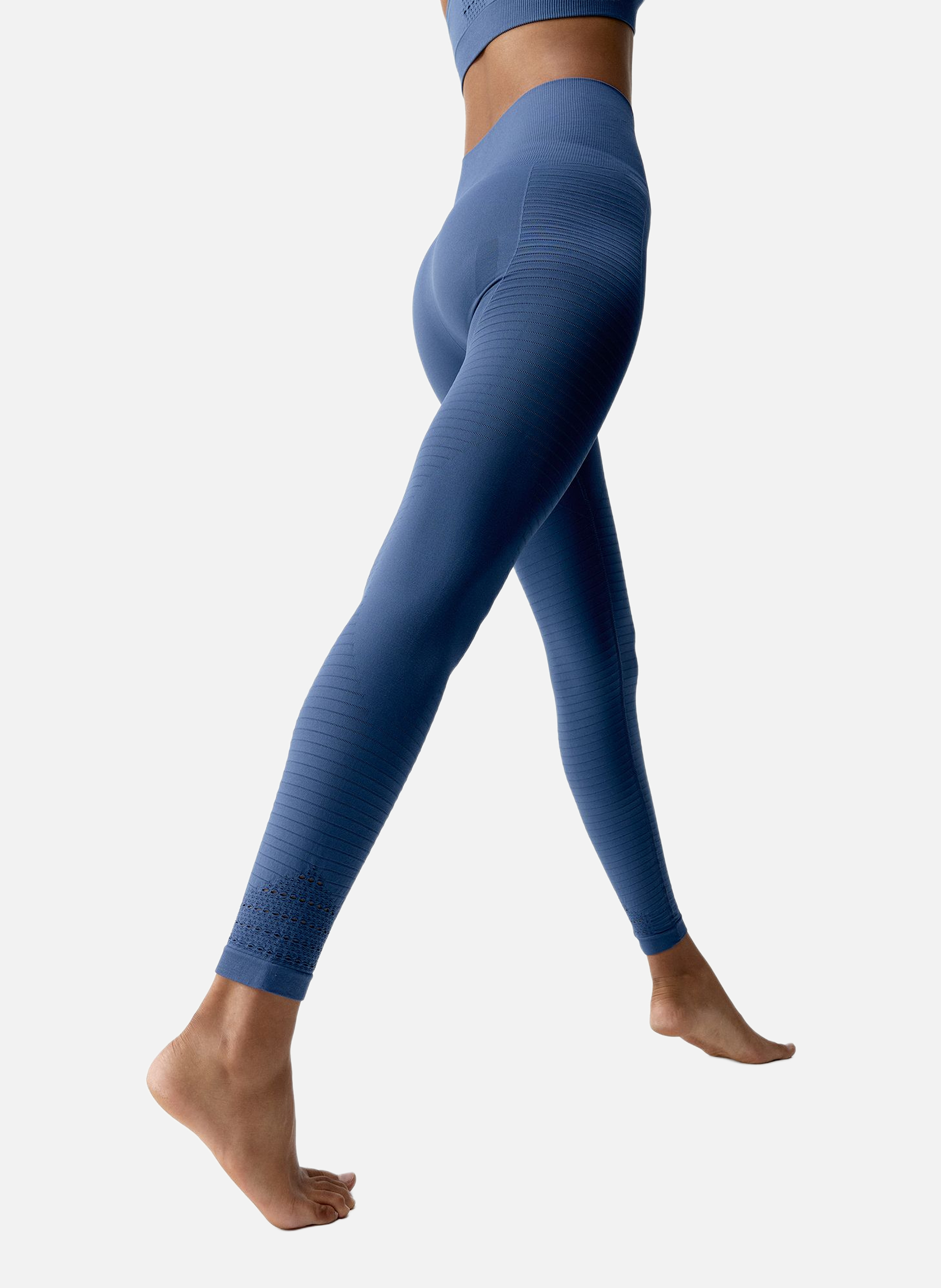 Legging de sport long seamless hatha BORN LIVING YOGA Bleu