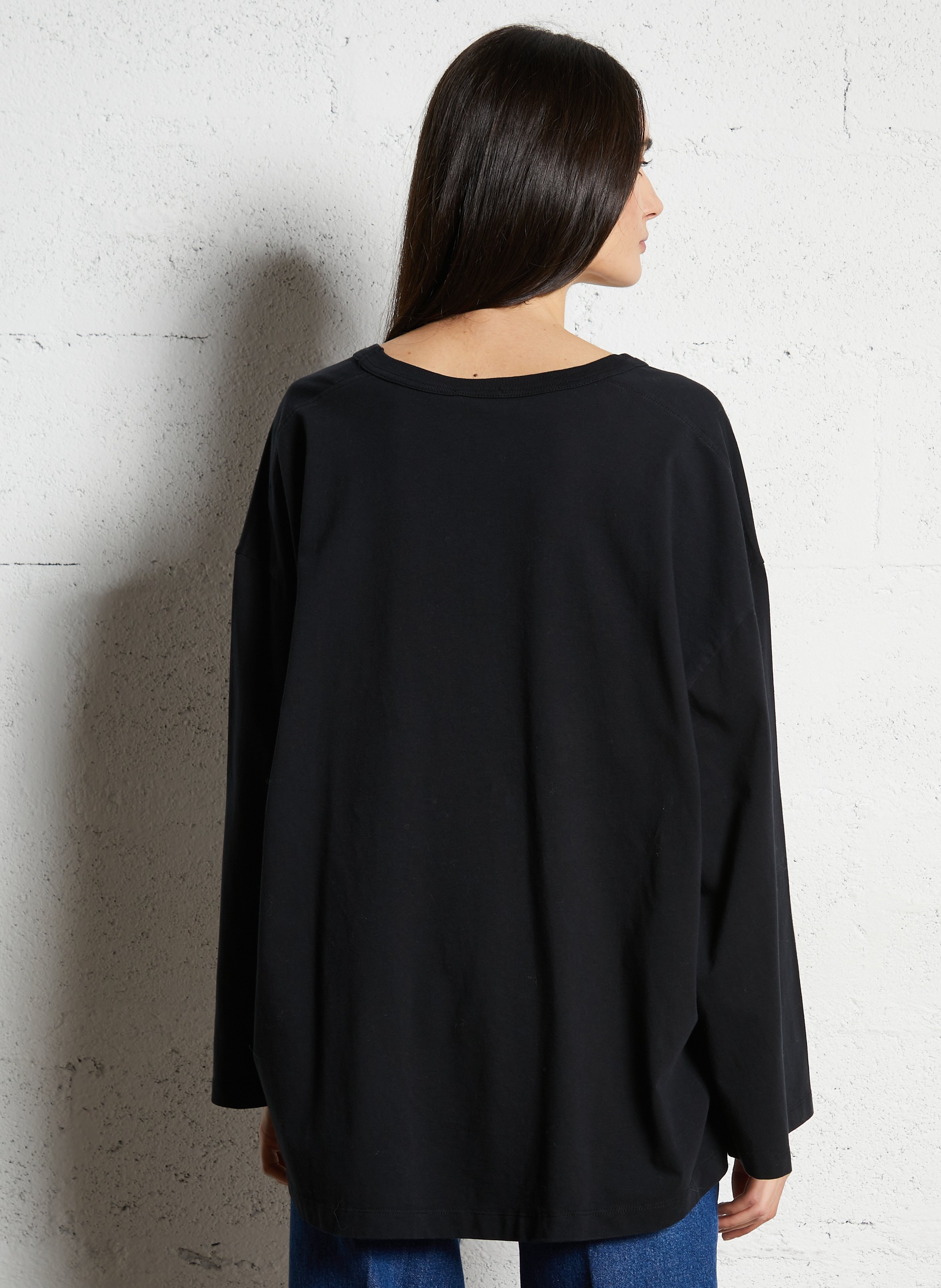 Tee-shirt ample manches longues Fizvalley AMERICAN VINTAGE Noir