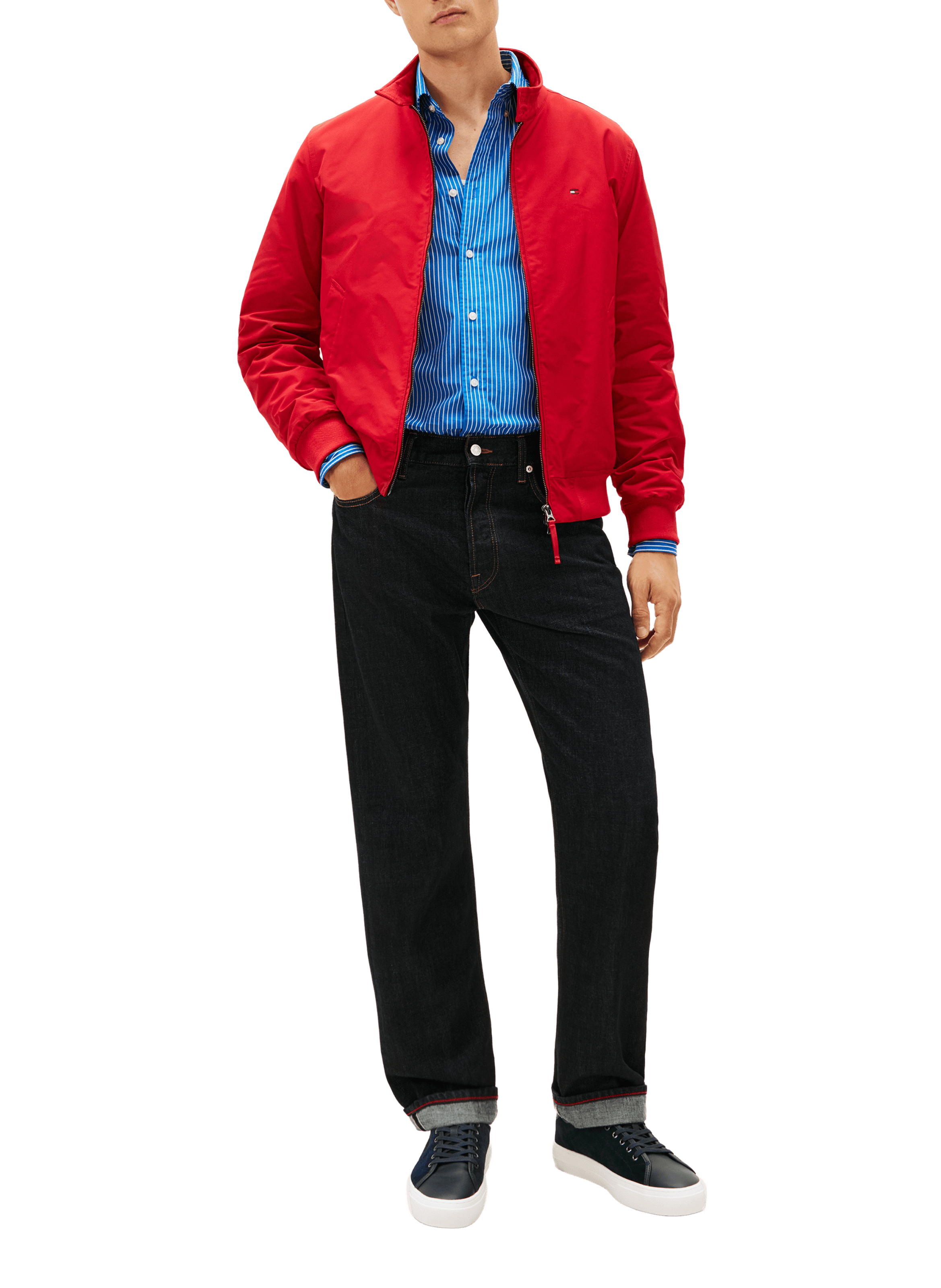 Basket basse en cuir lisse TOMMY HILFIGER Bleu