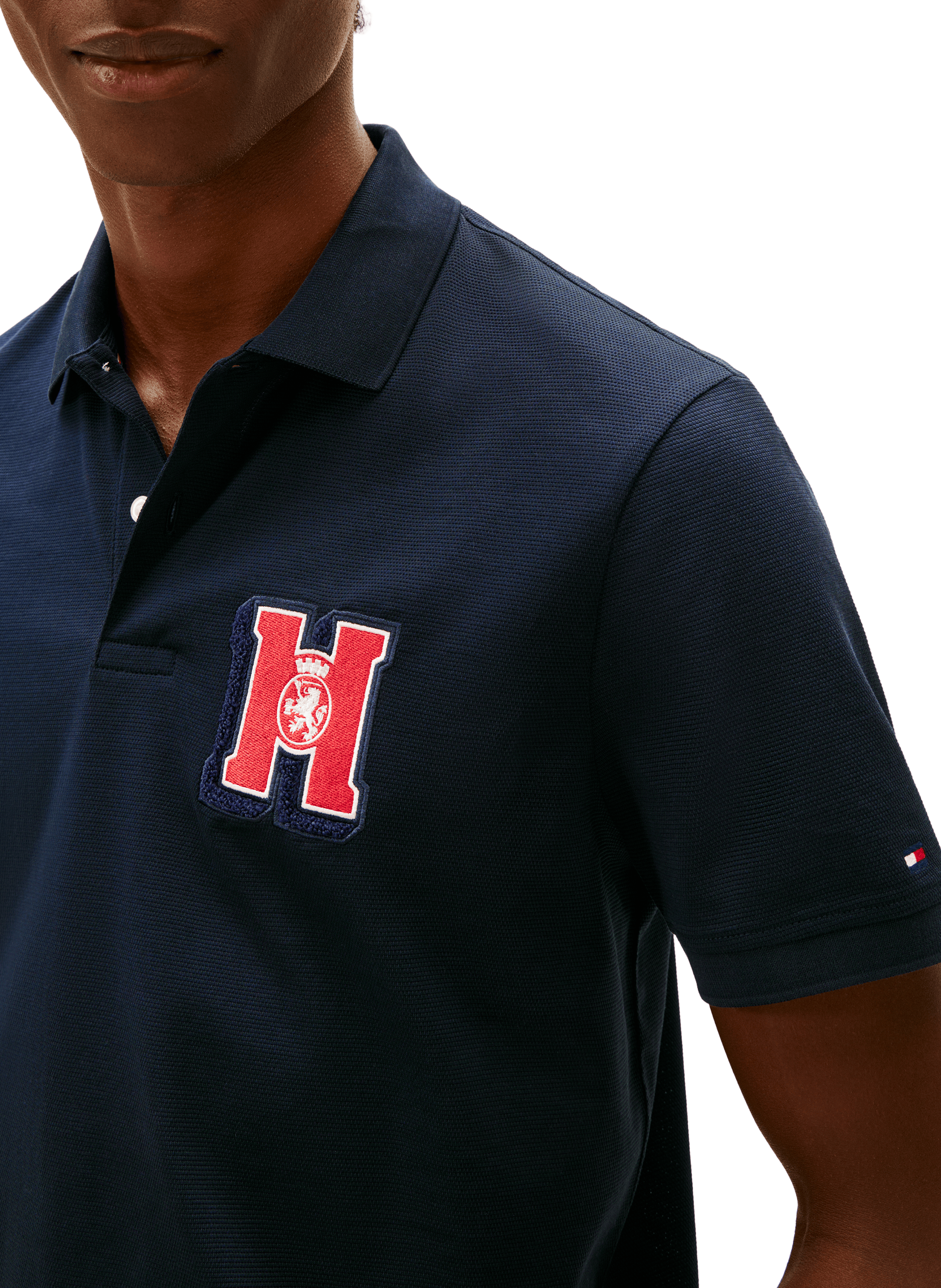 Polo with H Logo in Cotton TOMMY HILFIGER Blue
