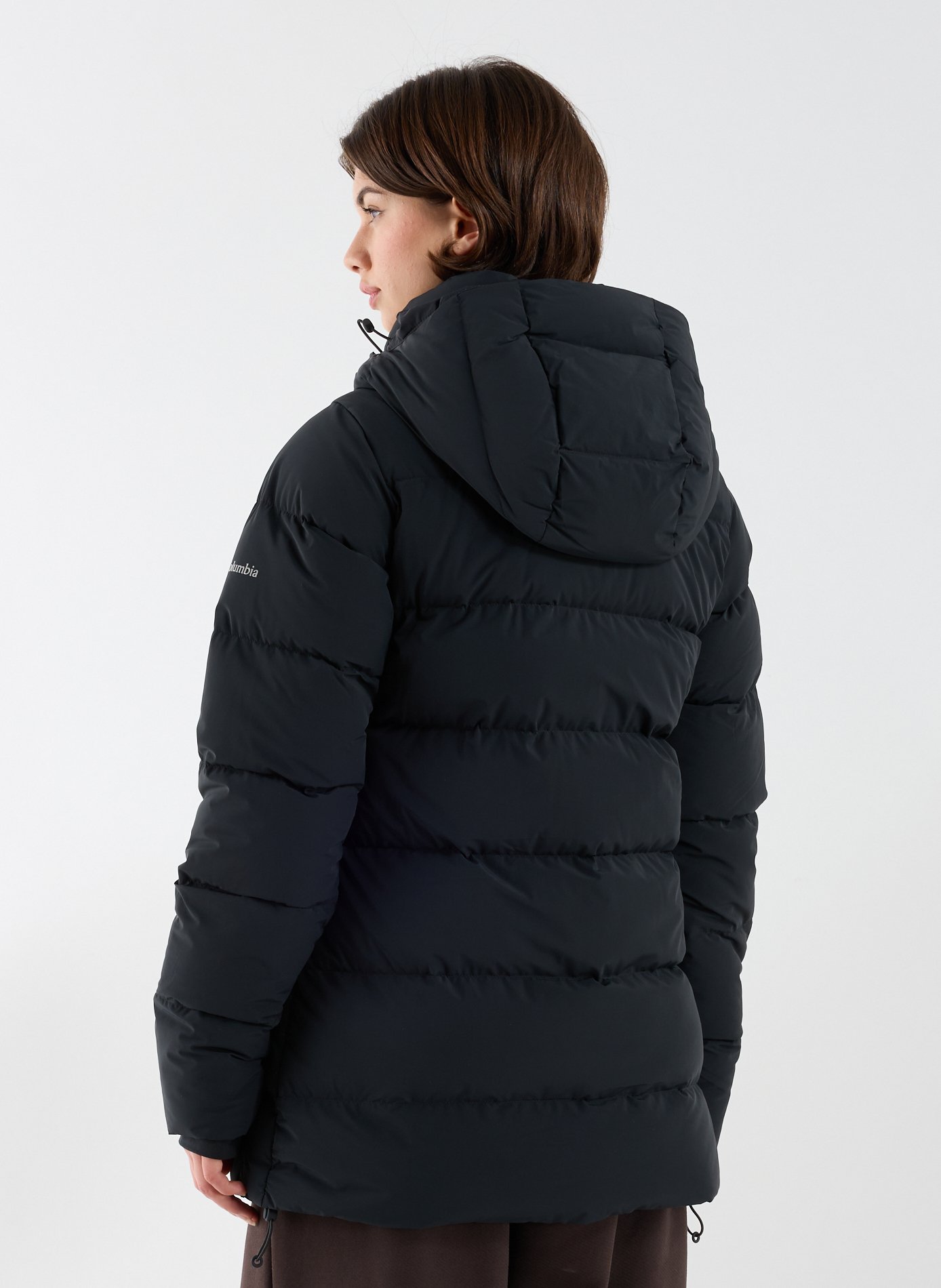 Hooded straight-fit padded jacket COLUMBIA Black