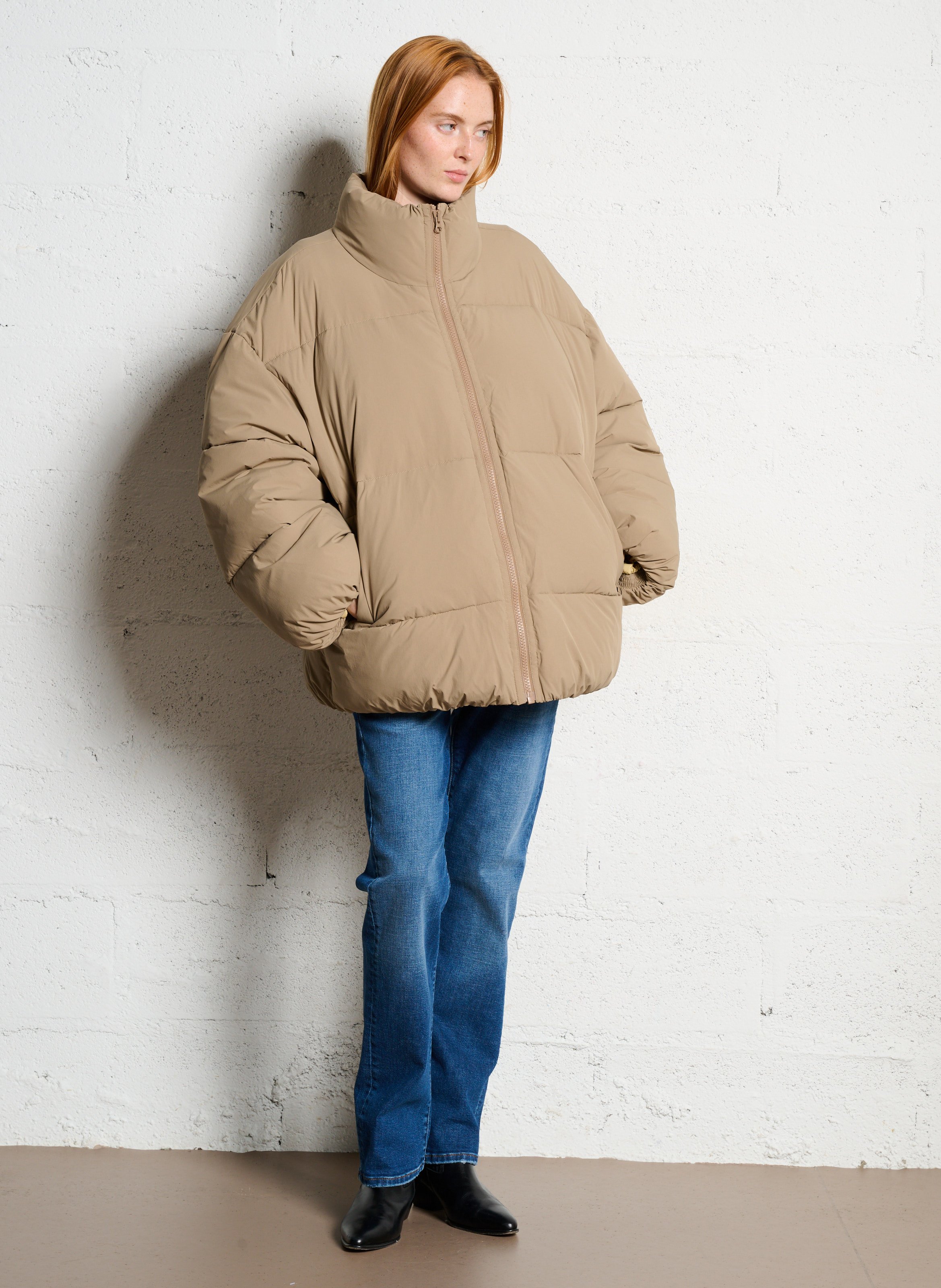 Doudoune droite col montant rofy AMERICAN VINTAGE Marron