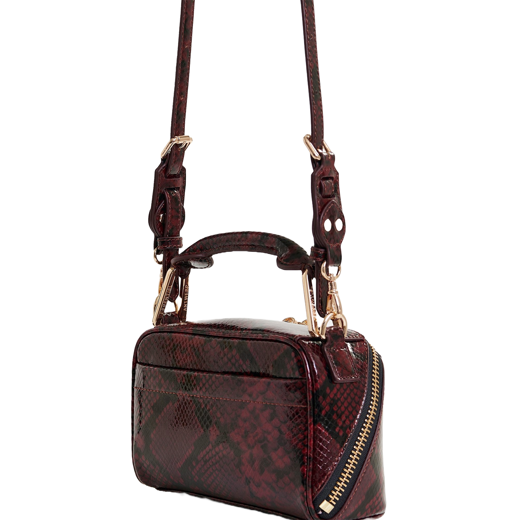 Sac bandoulière en cuir imprimé irona ESSENTIEL ANTWERP Rouge