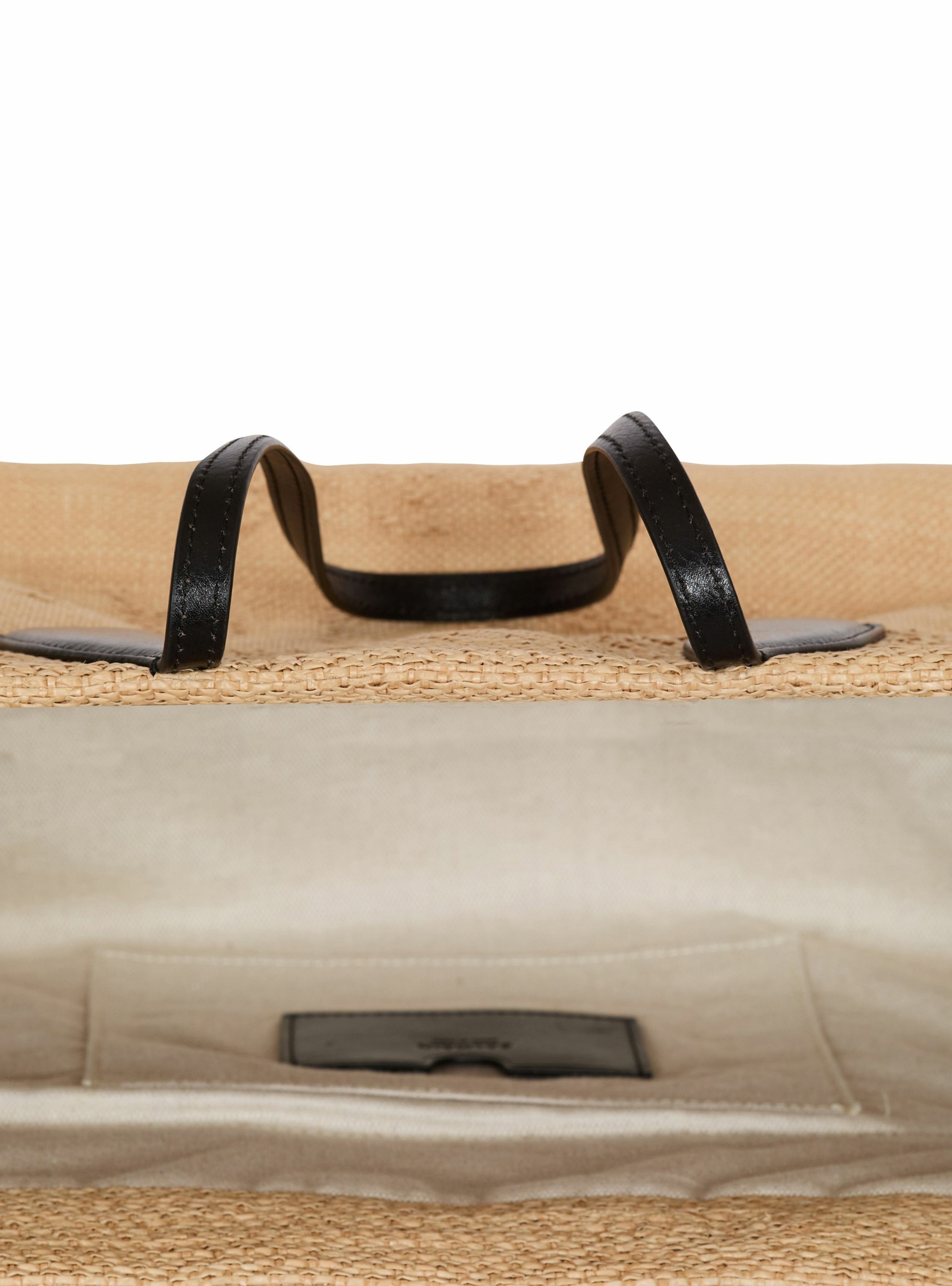 Sac cabas track en raphia BALMAIN Marron