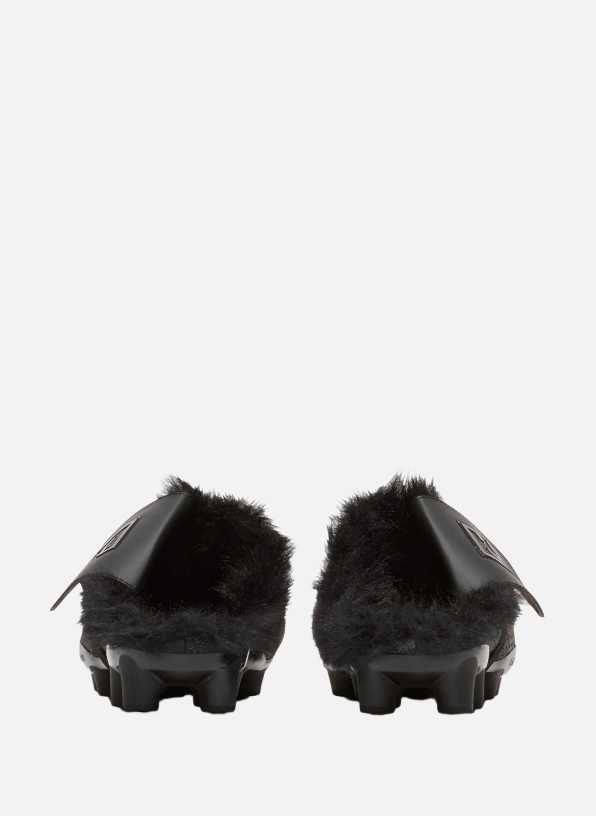 Mules fourrées half time en matières techniques BALMAIN Noir