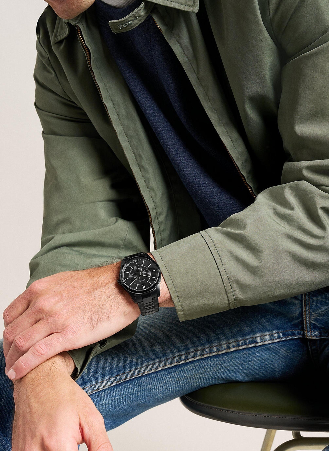 Montre Pearson en acier FOSSIL Noir