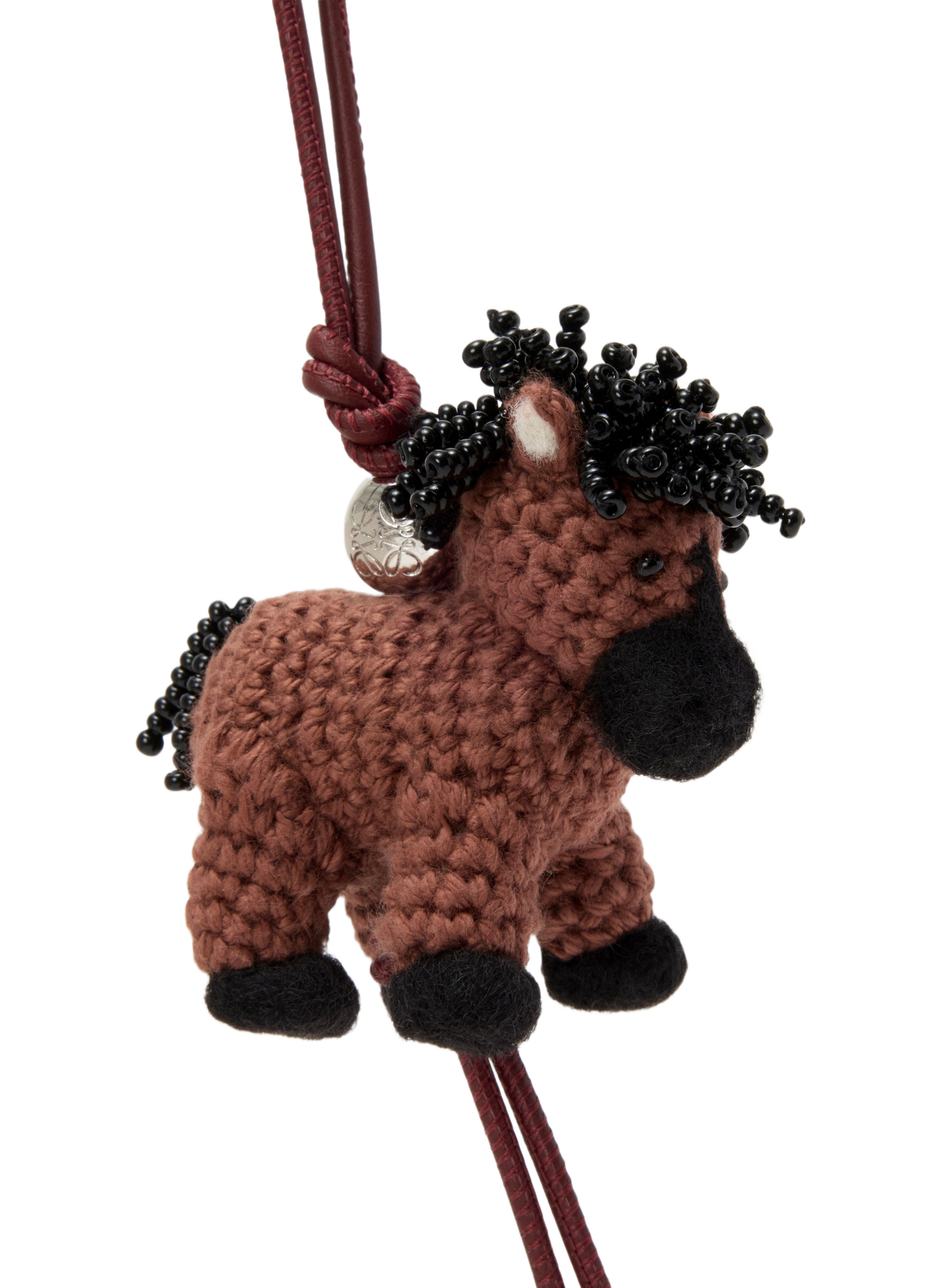 Bag charm horse in felt LOEWE Brown