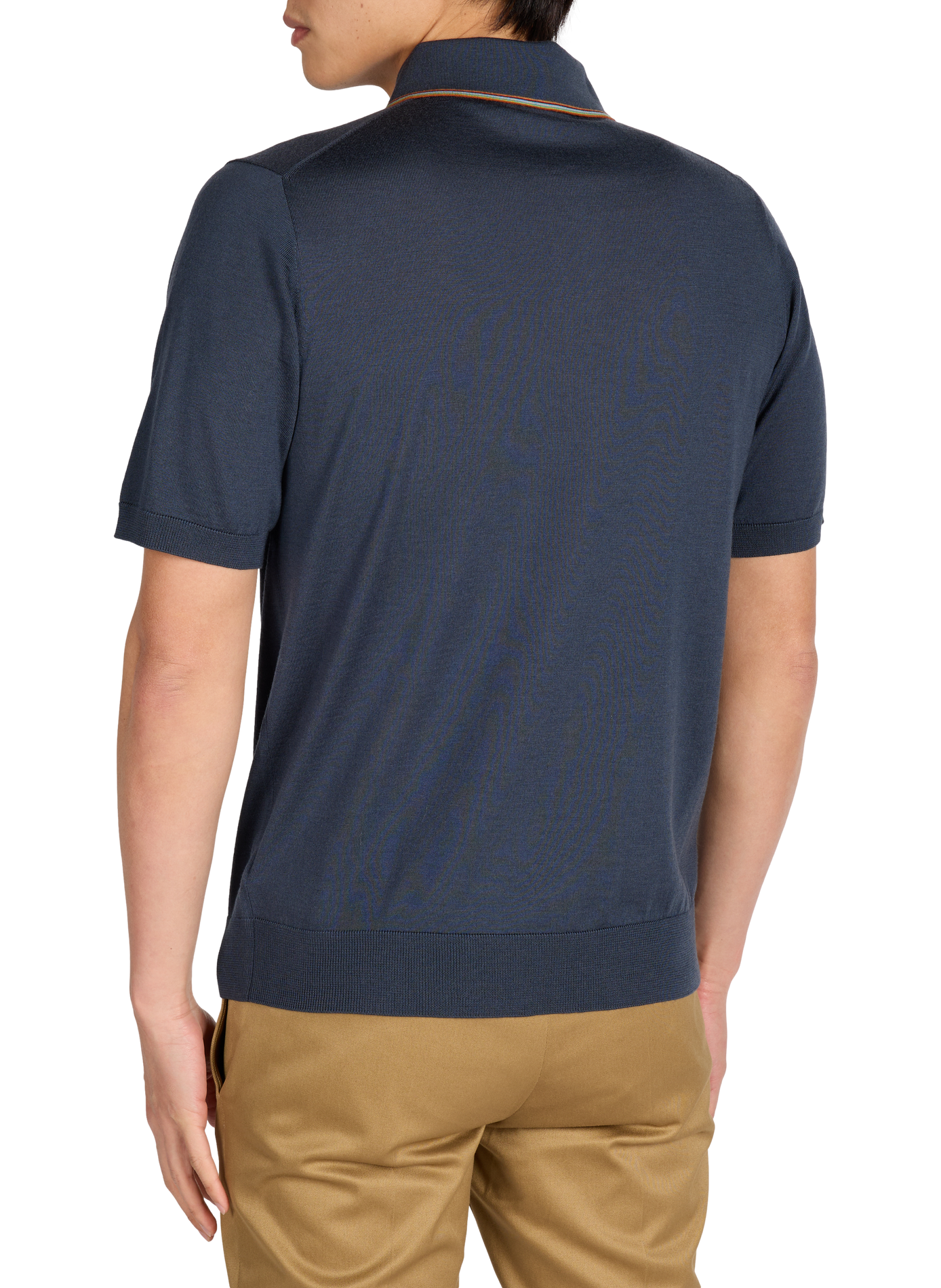 Polo à manches courtes en laine mérinos PAUL SMITH Gris