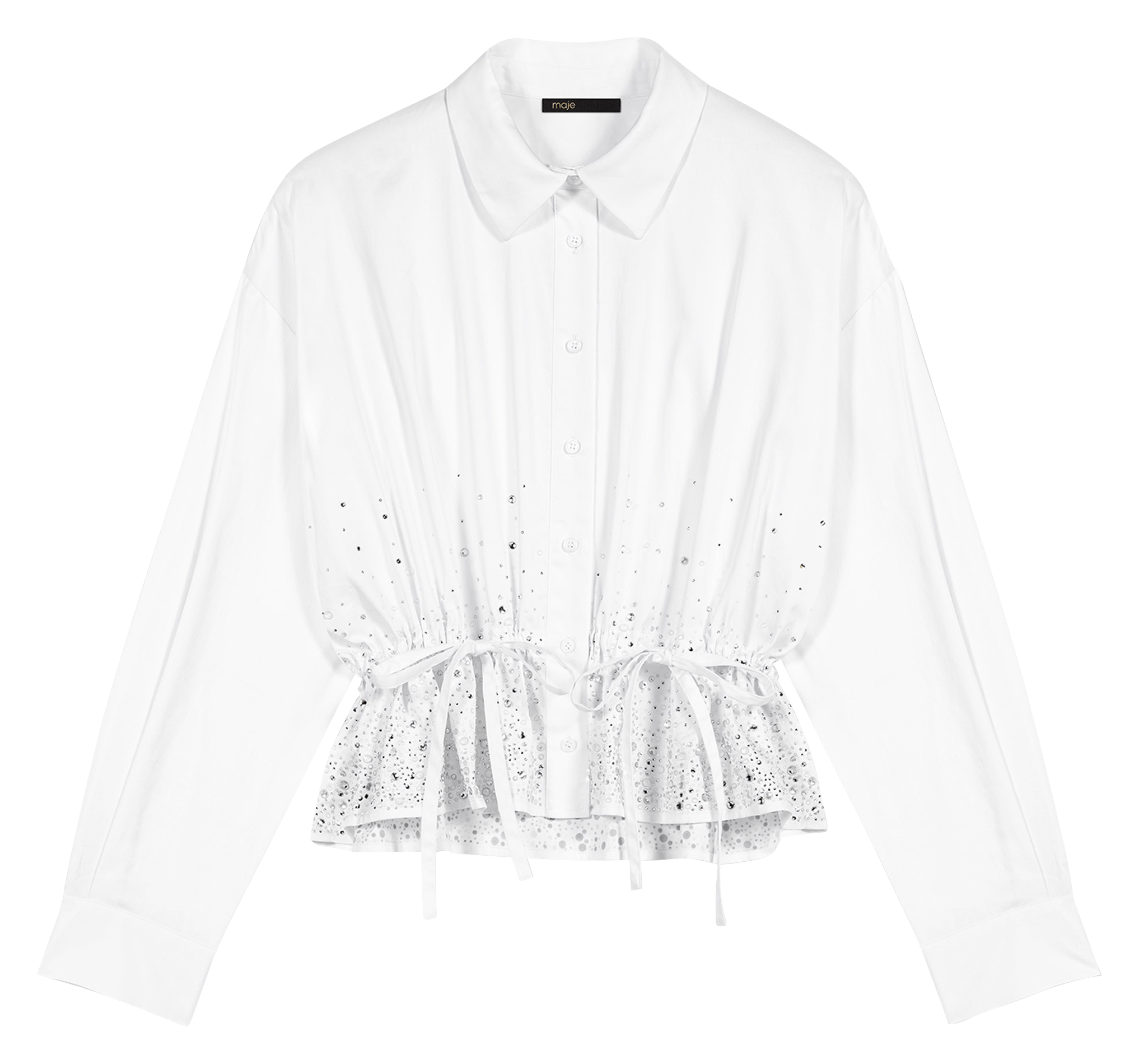 Chemise cintrée en coton MAJE Blanc