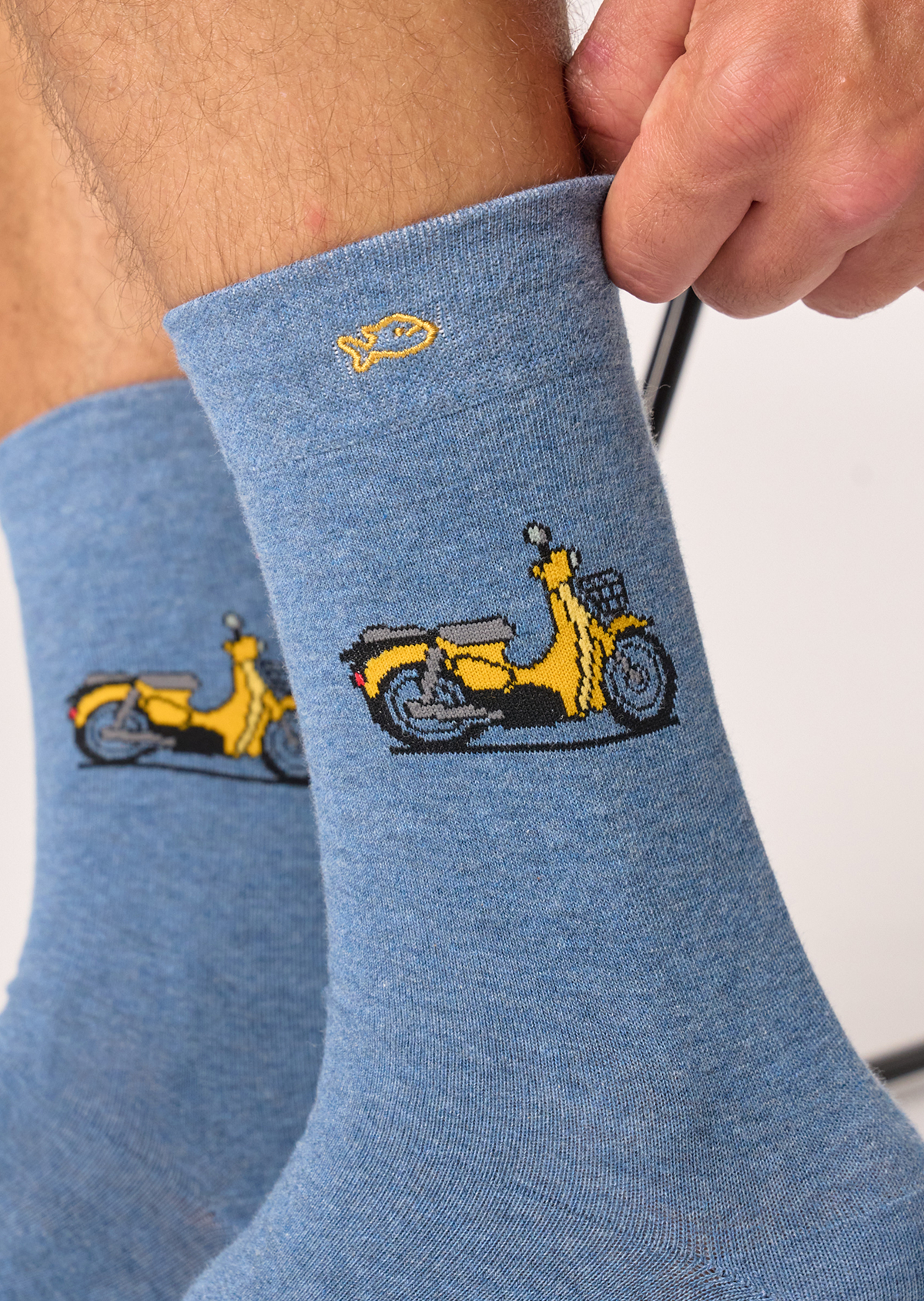 Chaussettes en coton peigné à motifs BILLYBELT Bleu