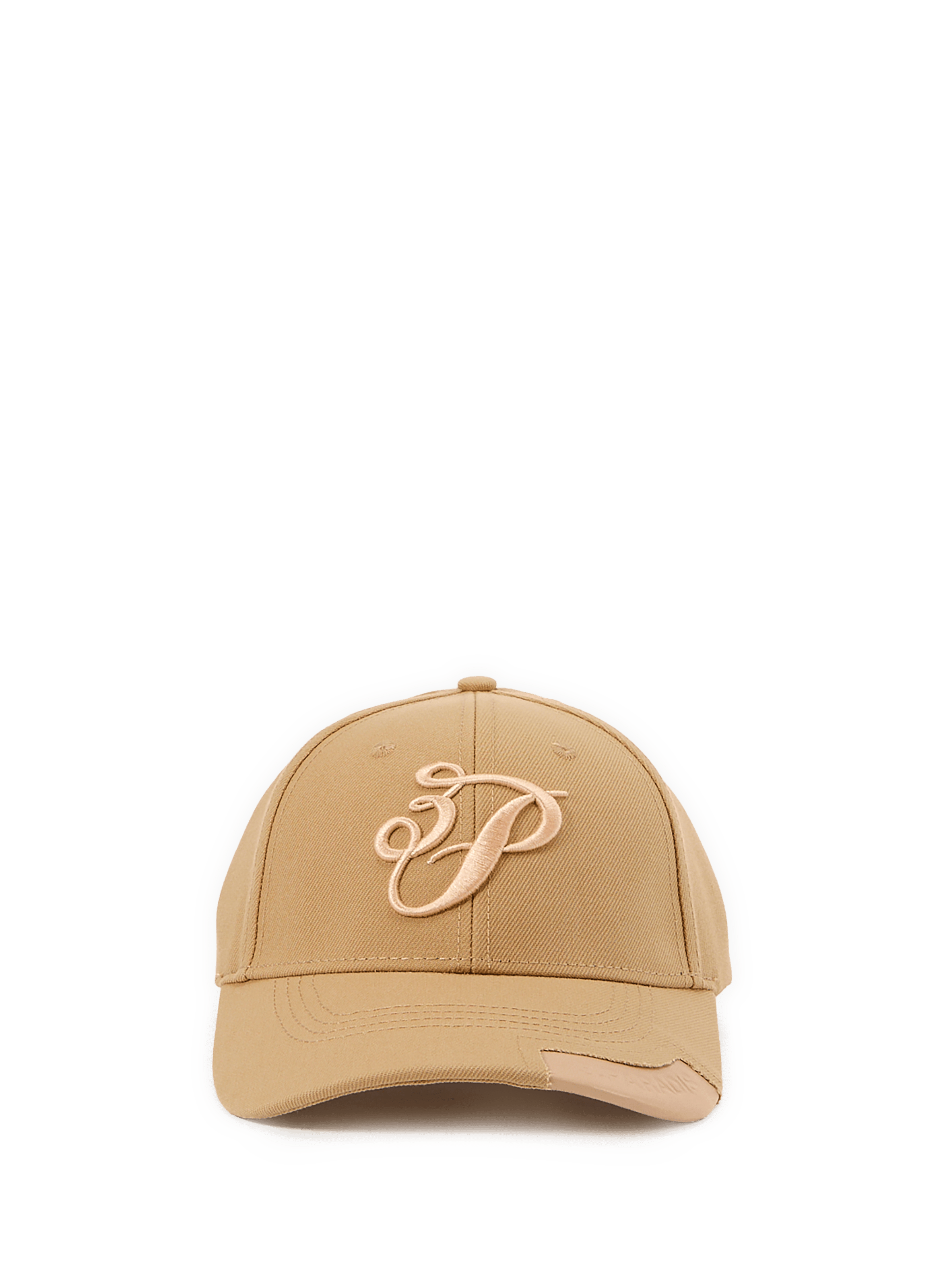 Casquette brodée en laine mérinos et soie 3 PARADIS Beige