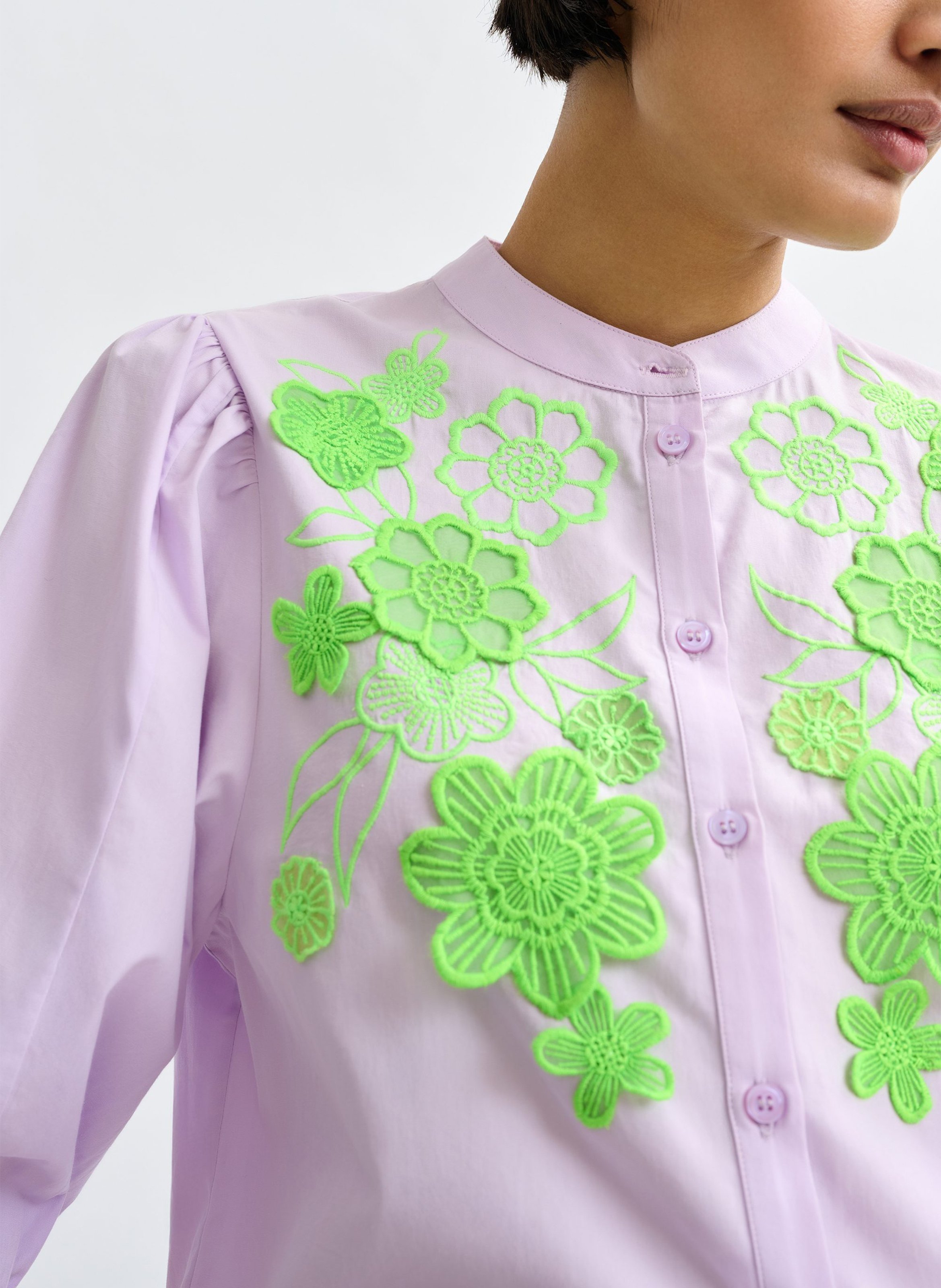 Chemise col rond en coton jorja ESSENTIEL ANTWERP Violet