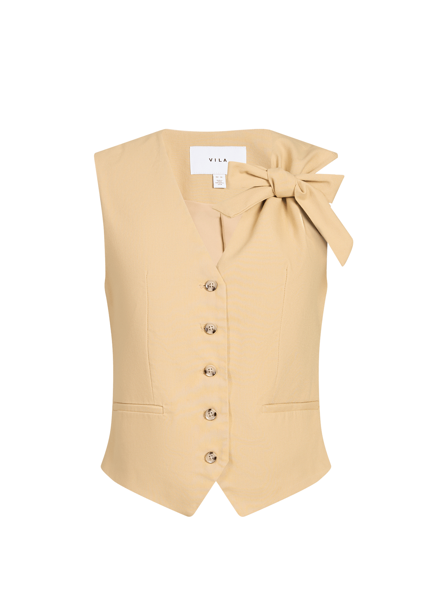 Sleeveless buttoned vest with V-neck VILA Multicolour