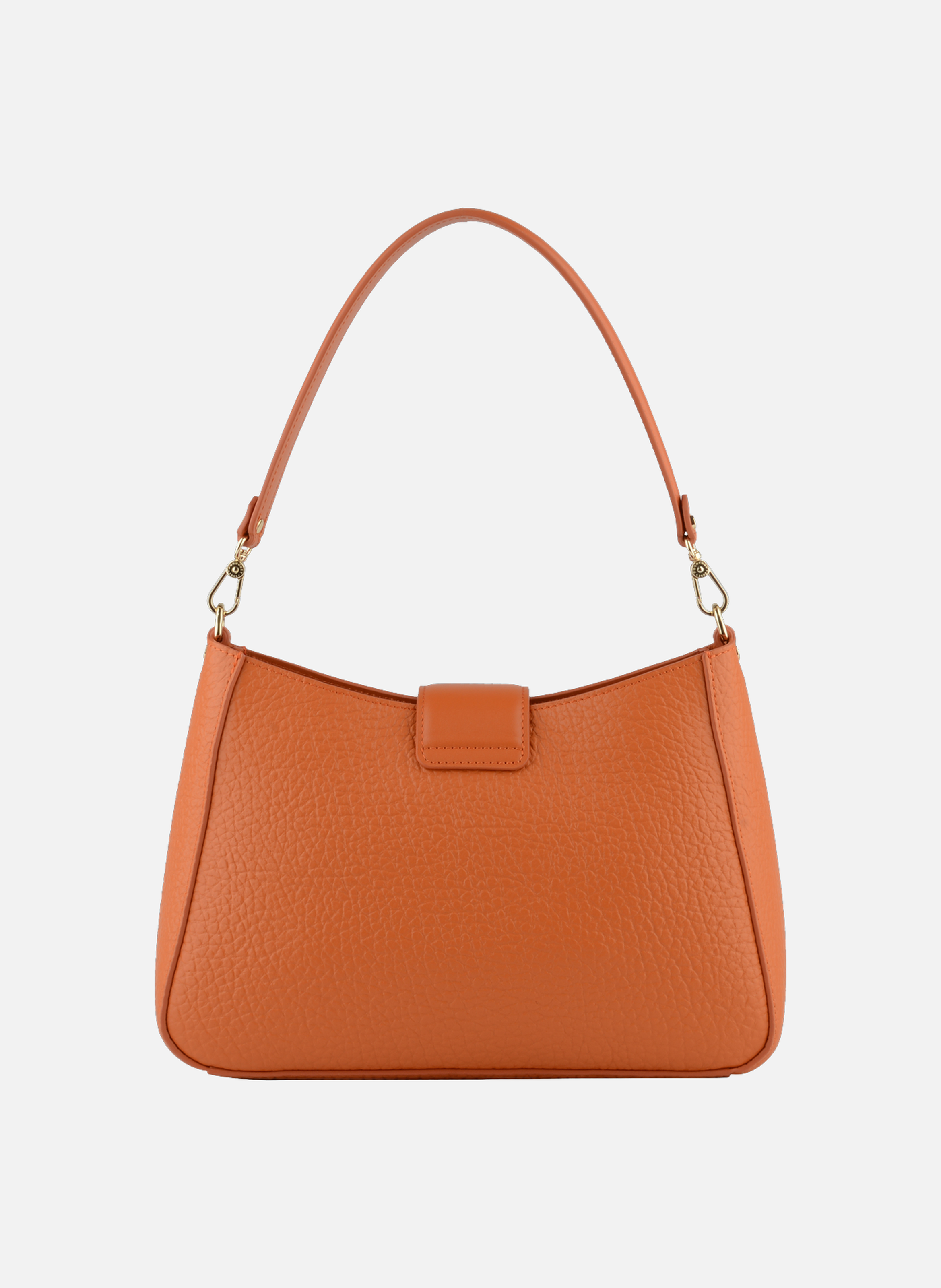 Fleuves | sac porté épaule gm en cuir de vachette POURCHET Orange