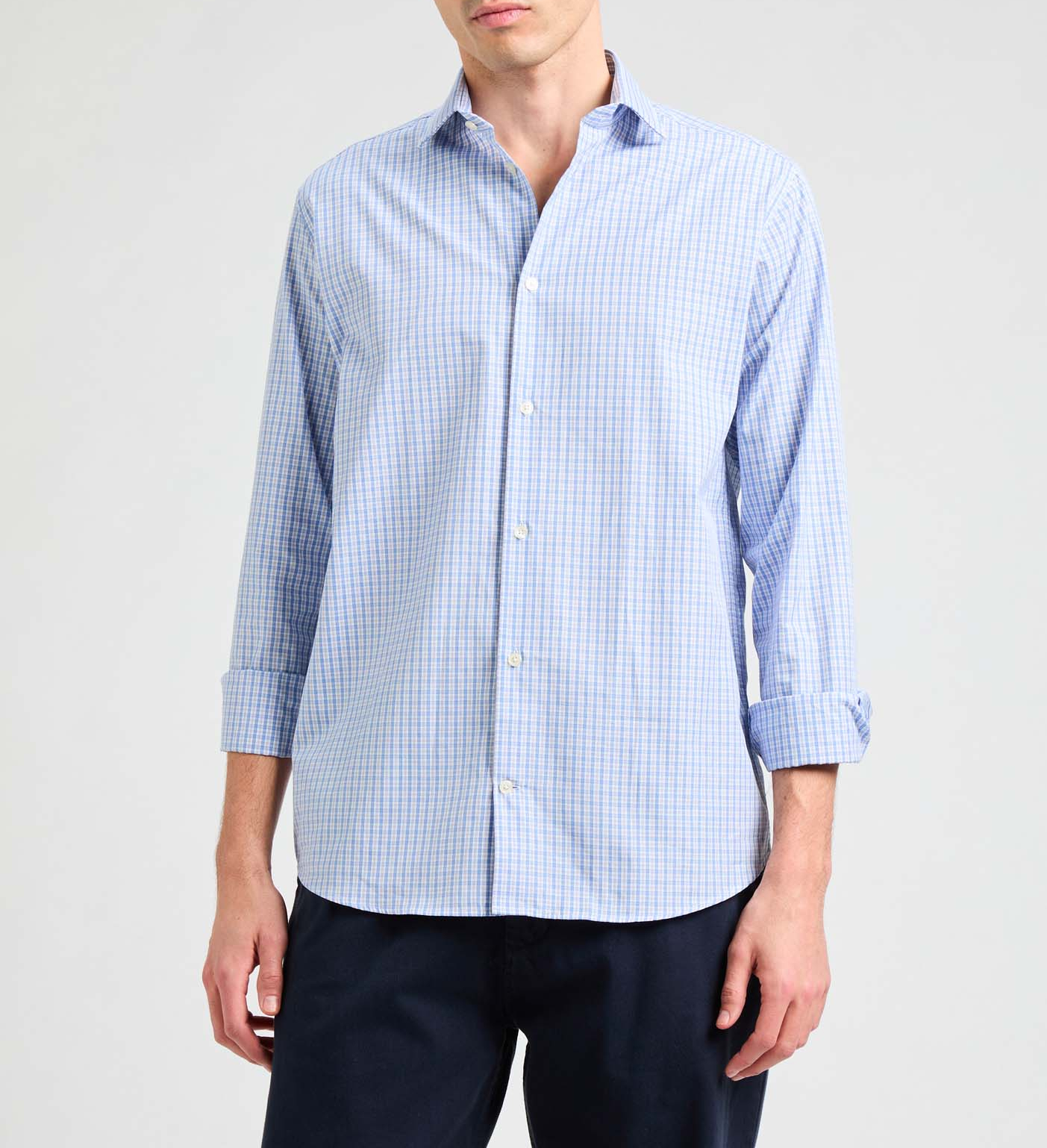 Fold checkered shirt AU PRINTEMPS PARIS Blue
