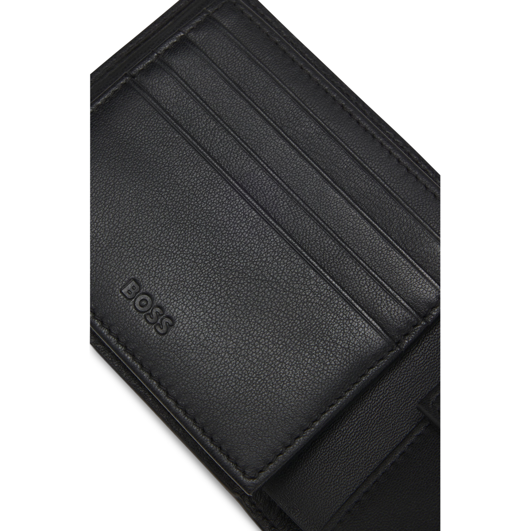 Portefeuille en cuir BOSS Noir
