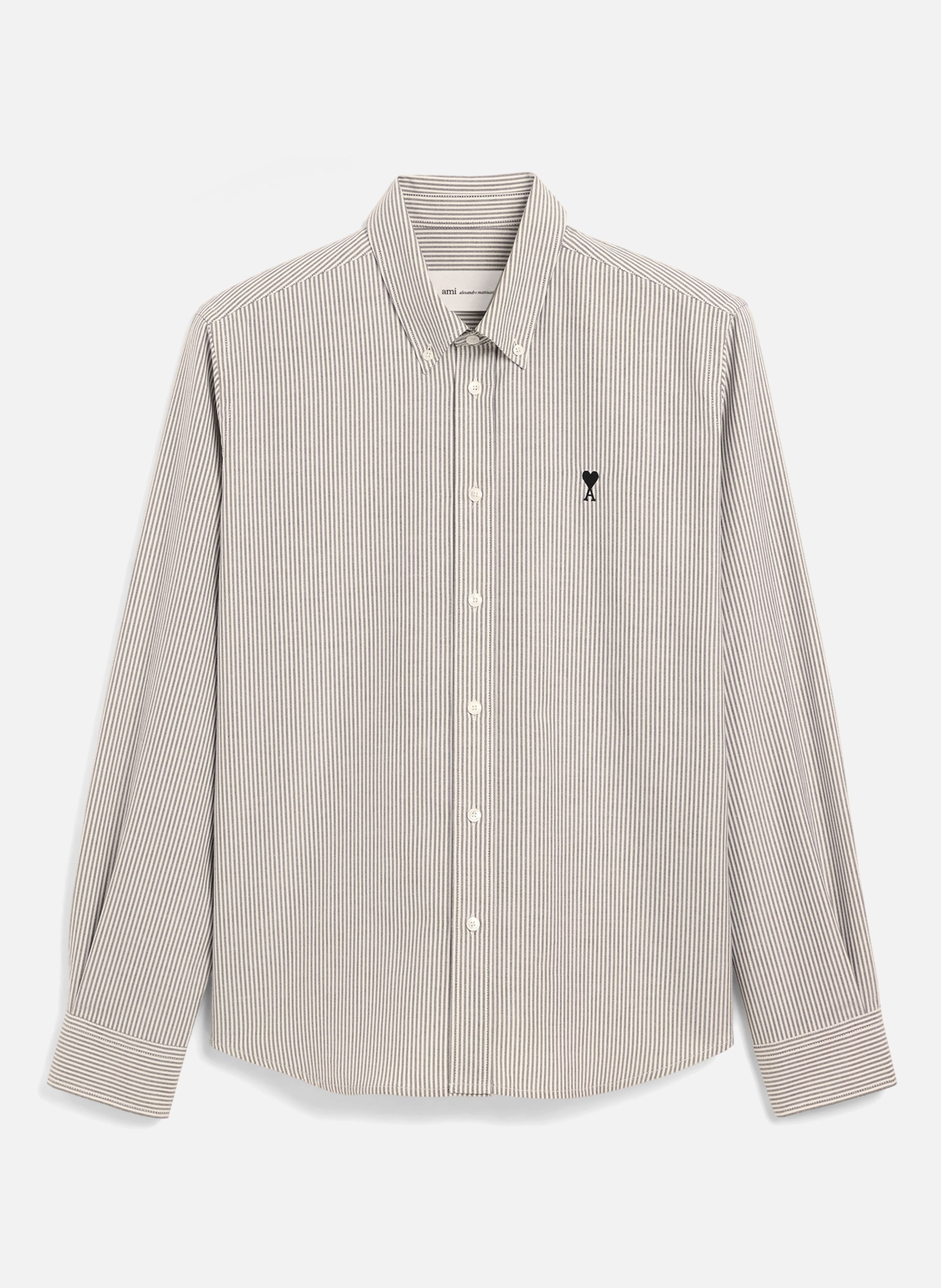 Chemise rayée unisexe en coton ami de coeur AMI PARIS Noir
