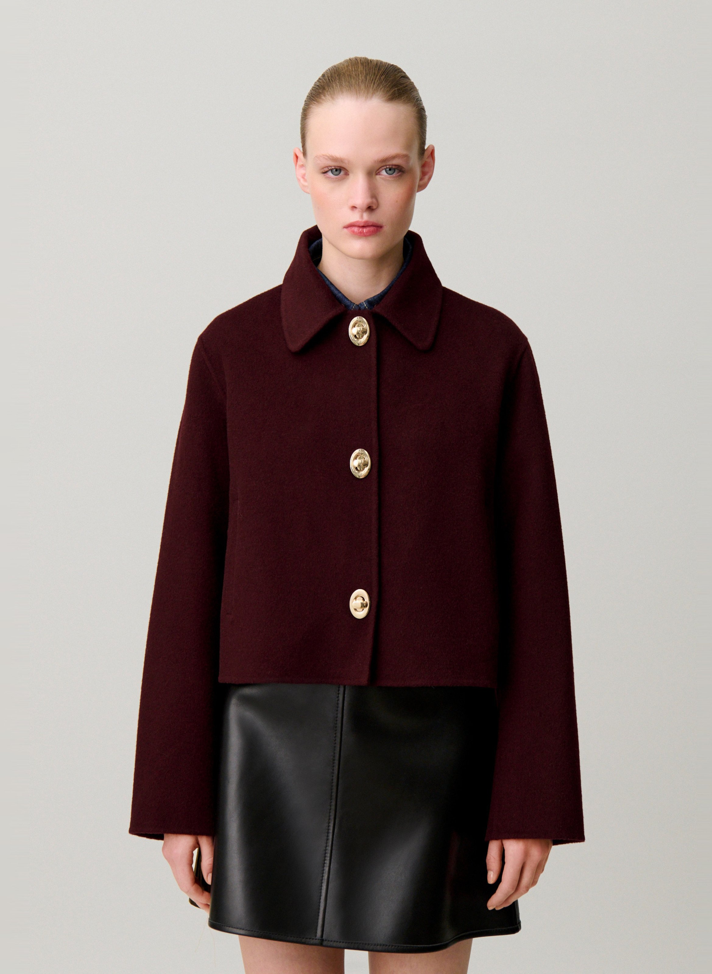 Veste courte en laine mélangée CLAUDIE PIERLOT Rouge
