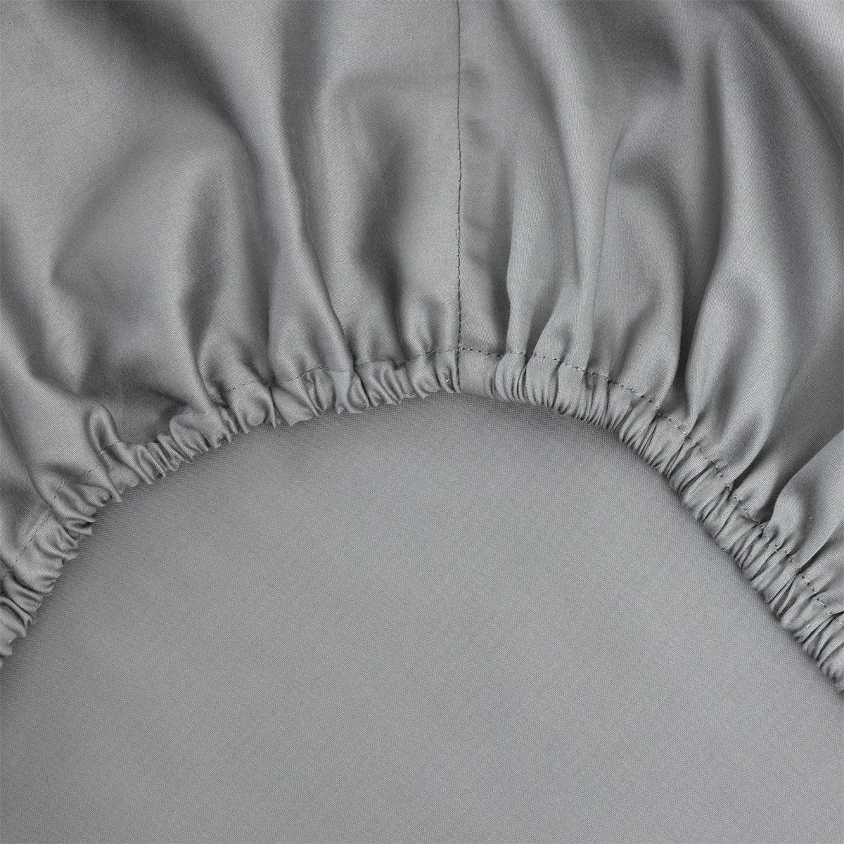 Drap housse en satin de coton, damier DESFORGES Gris
